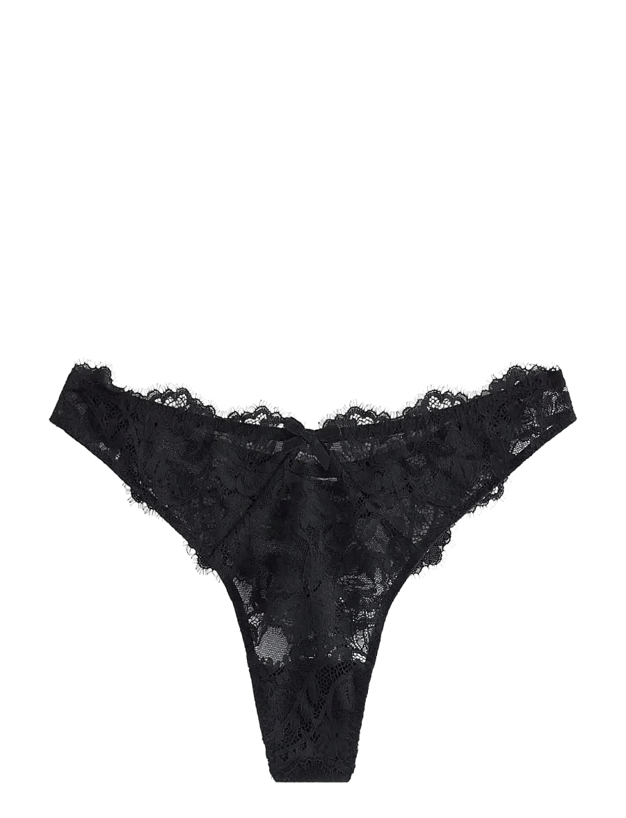 Lindex - Thong in lace - stringtrosor - black - 1