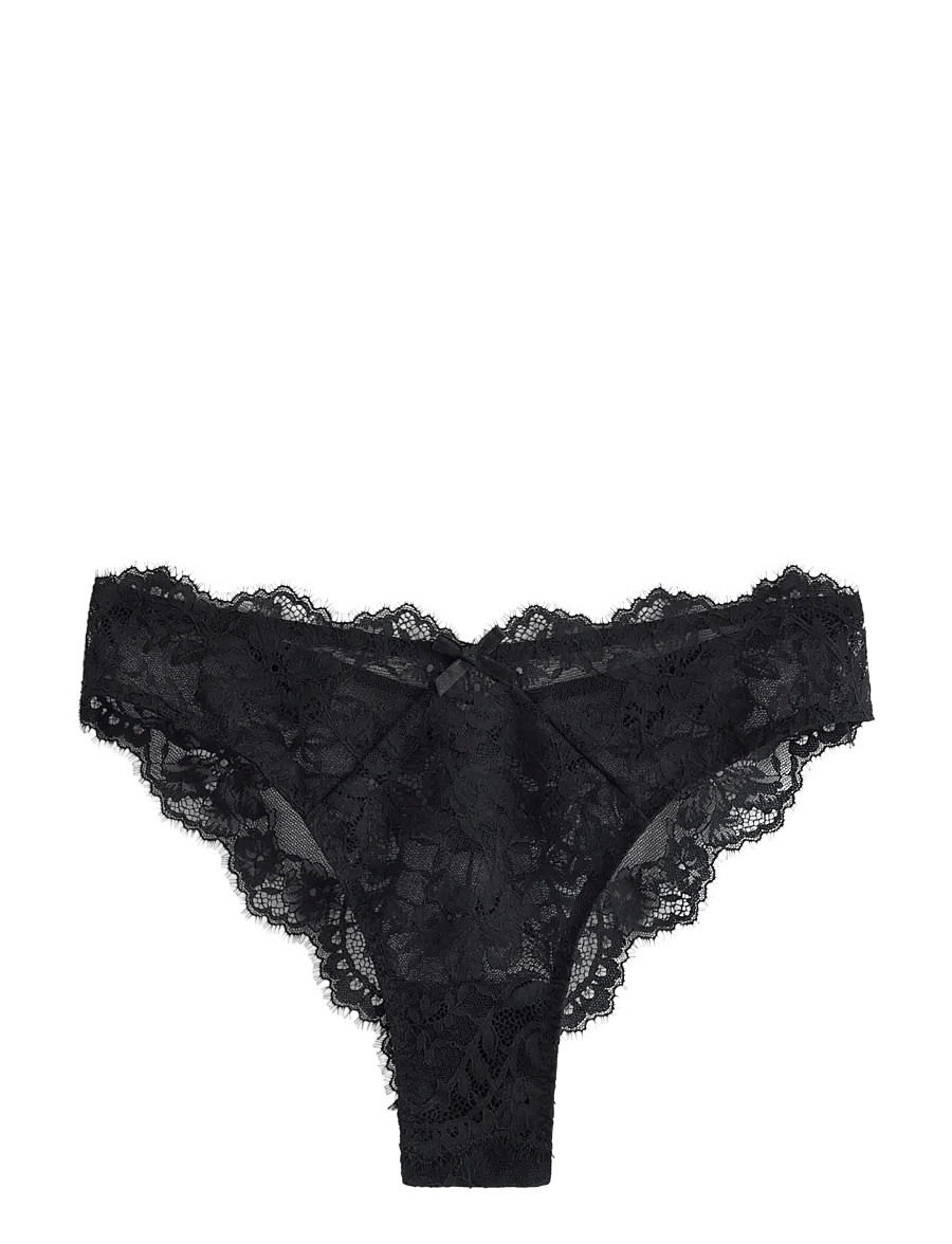 Lindex - Brazilian briefs in lace - brazilian slips - black - 1