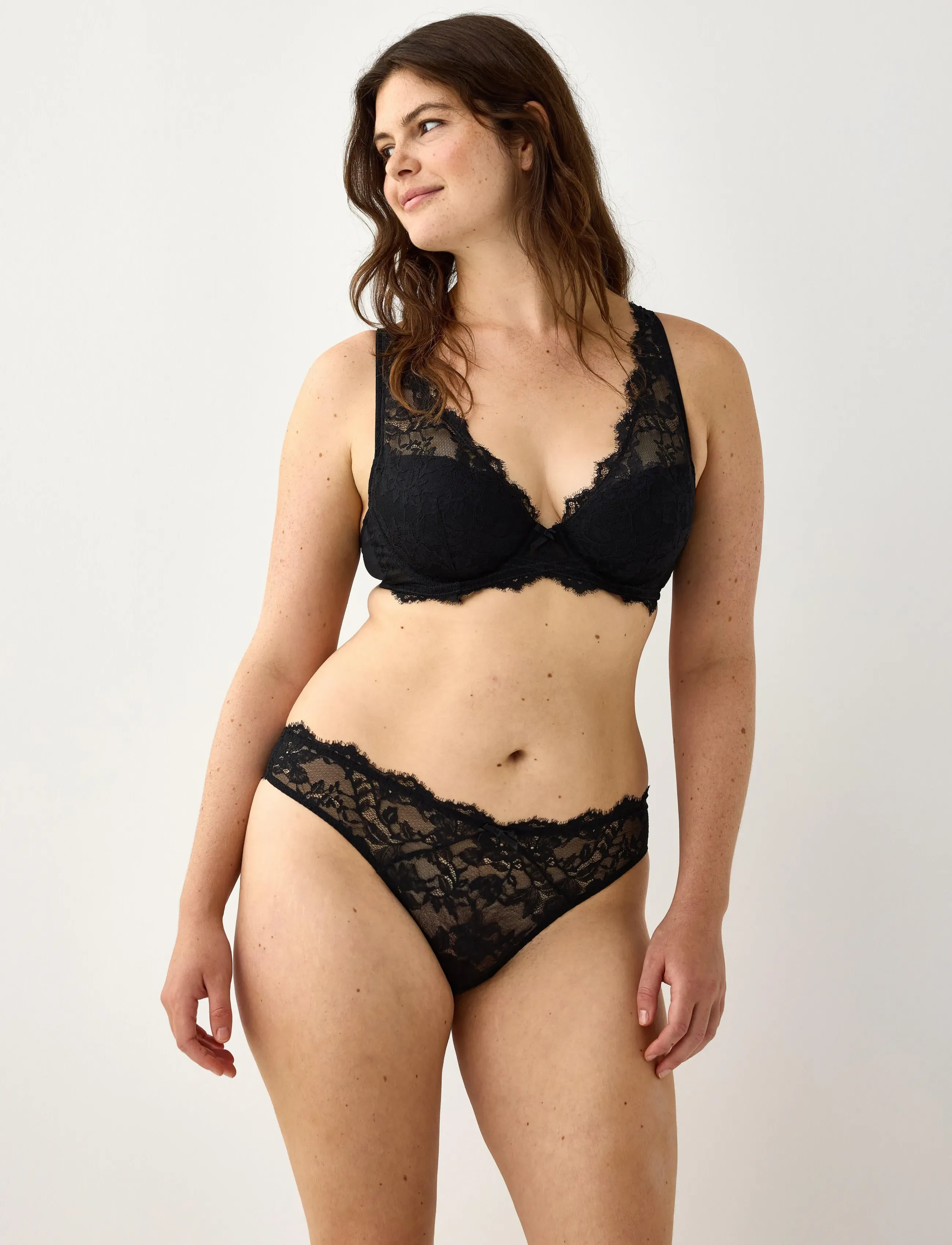 Lindex - Brazilian briefs in lace - brazilian slips - black - 0