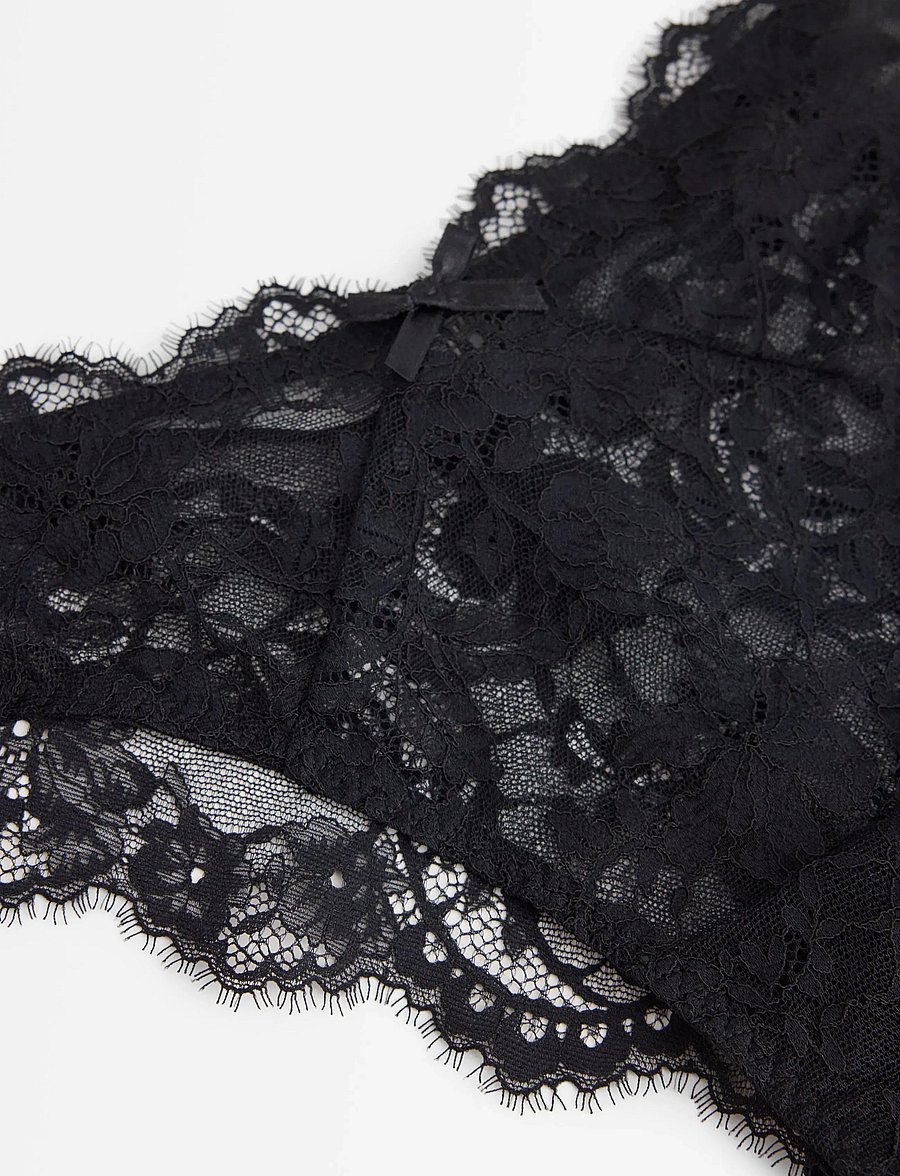 Lindex - Brazilian briefs in lace - brazilian slips - black - 5