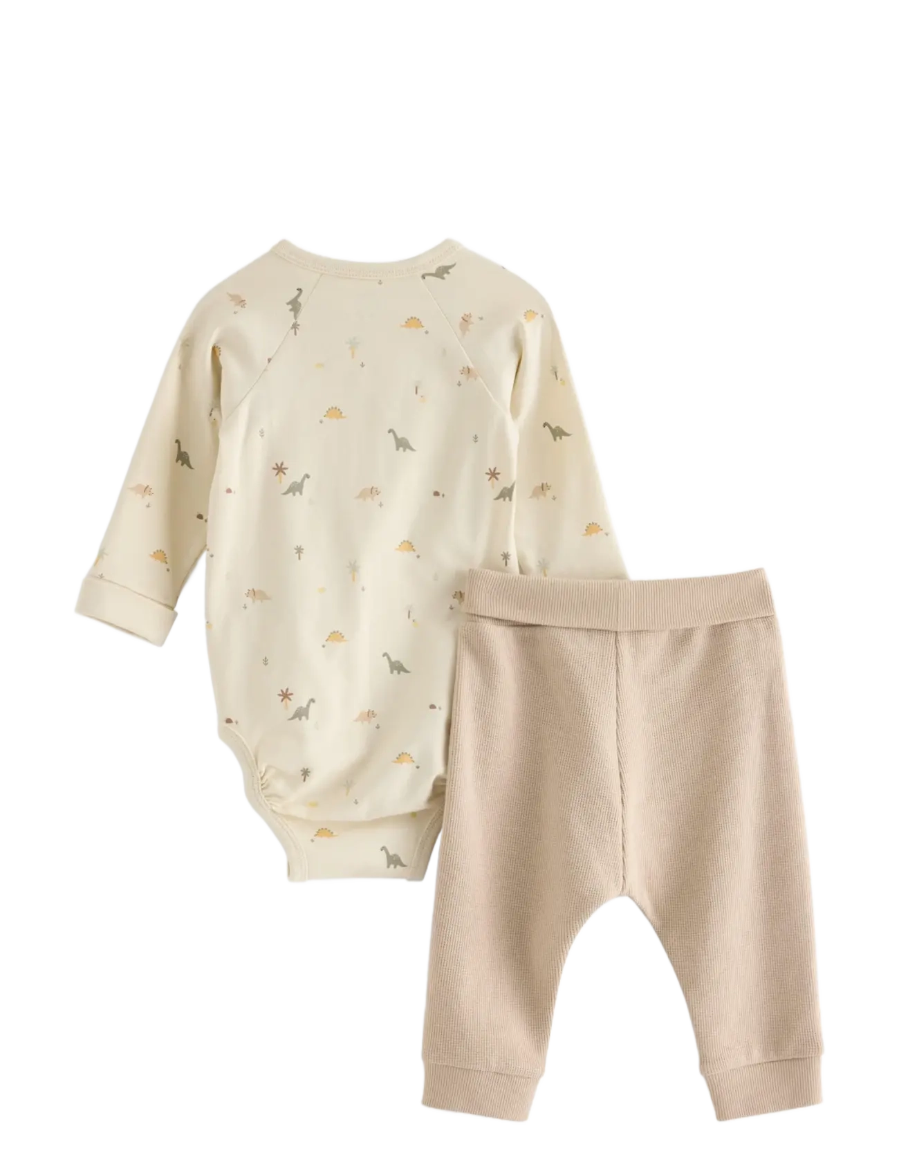 Lindex - Set with wrap bodysuit and trousers - light beige - 1