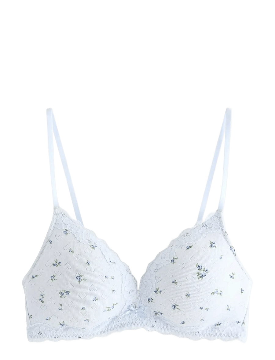 Lindex - Soft bra in pointelle - push-up bh:ar - light blue - 1