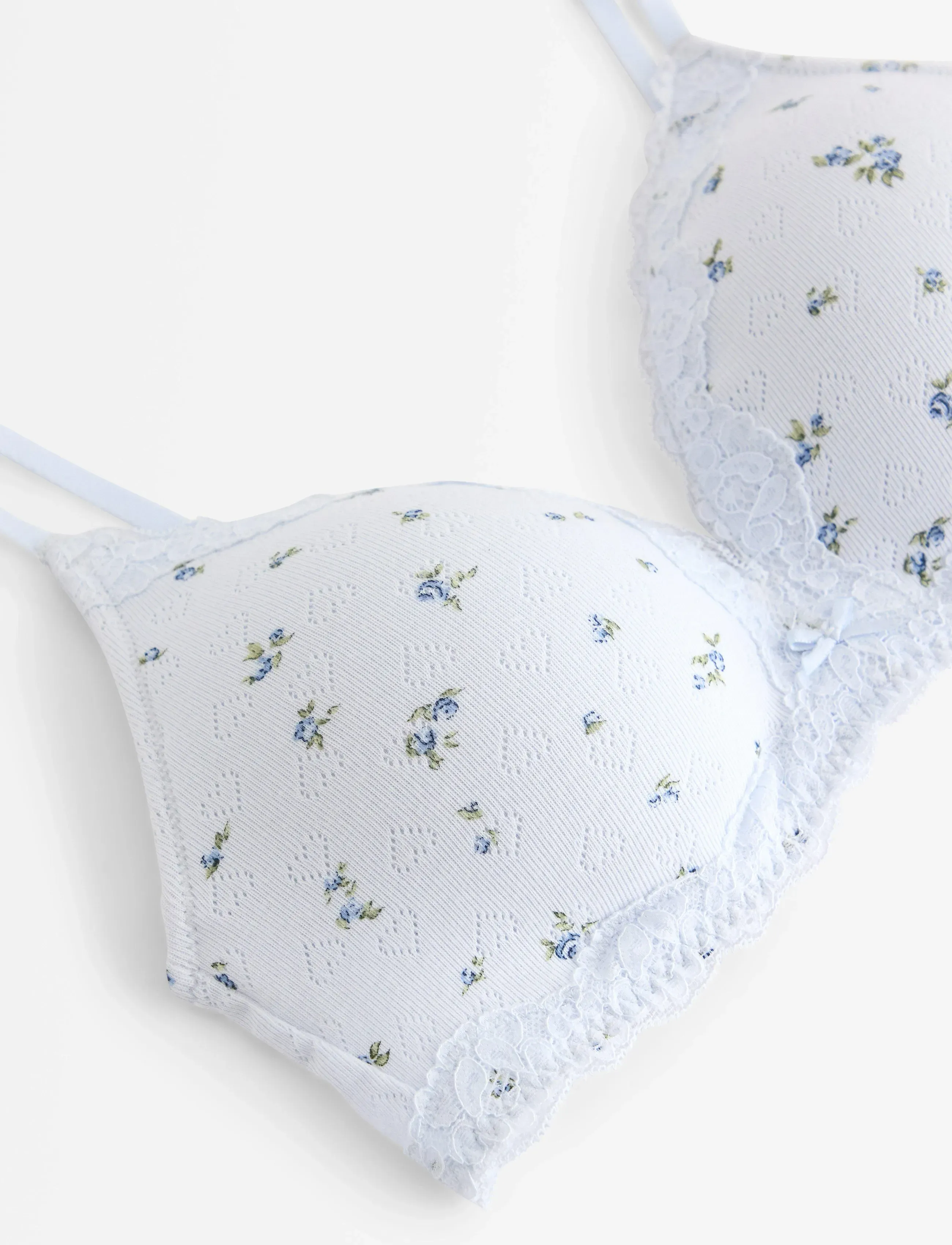 Lindex - Soft bra in pointelle - light blue - 5
