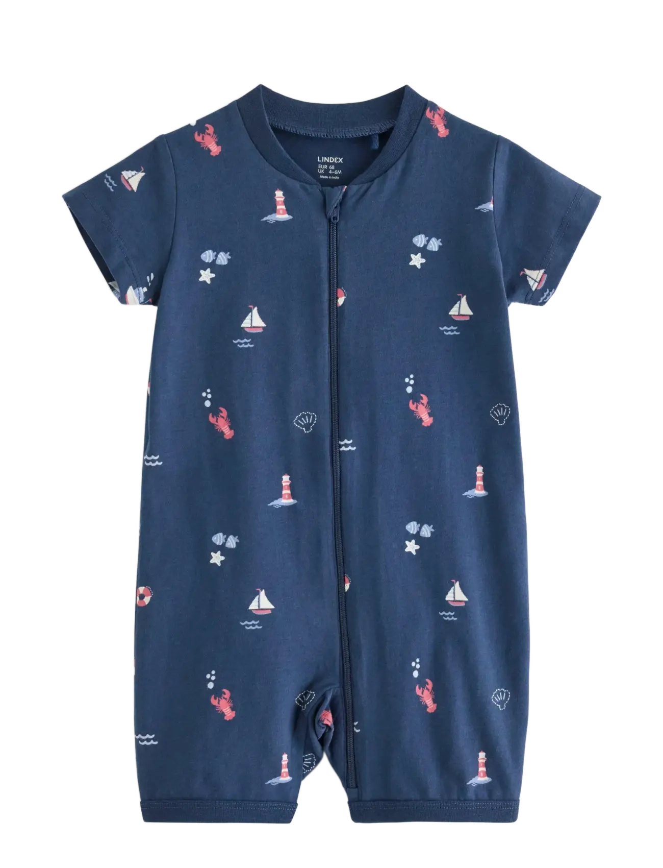 Lindex Pyjama Romper, 86, Pyjamas, Marineblau - Pyjamas Onesie, Kinder