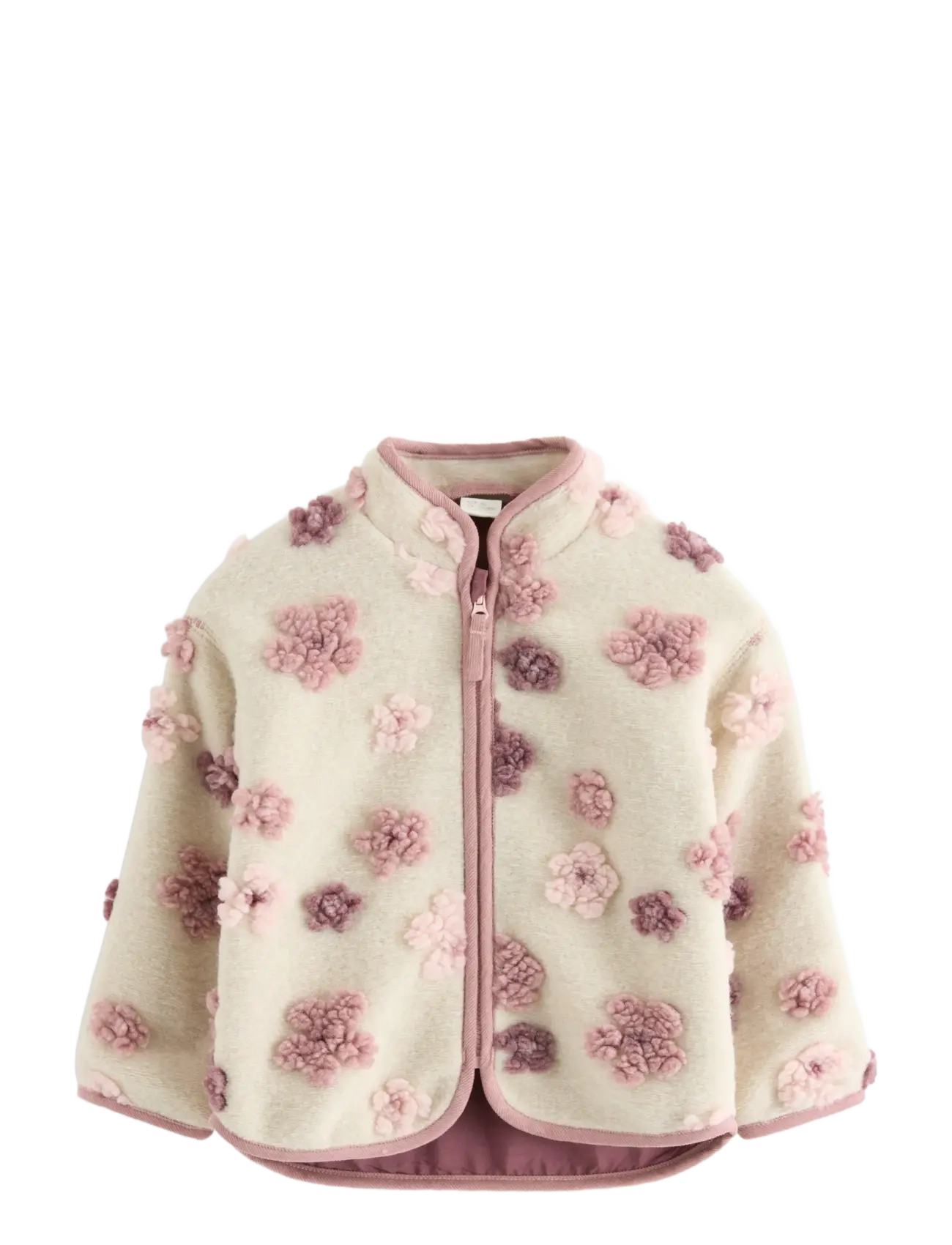 Lindex Jacket with terry flowers - Fleecejacken - LIGHT BEIGE / beige