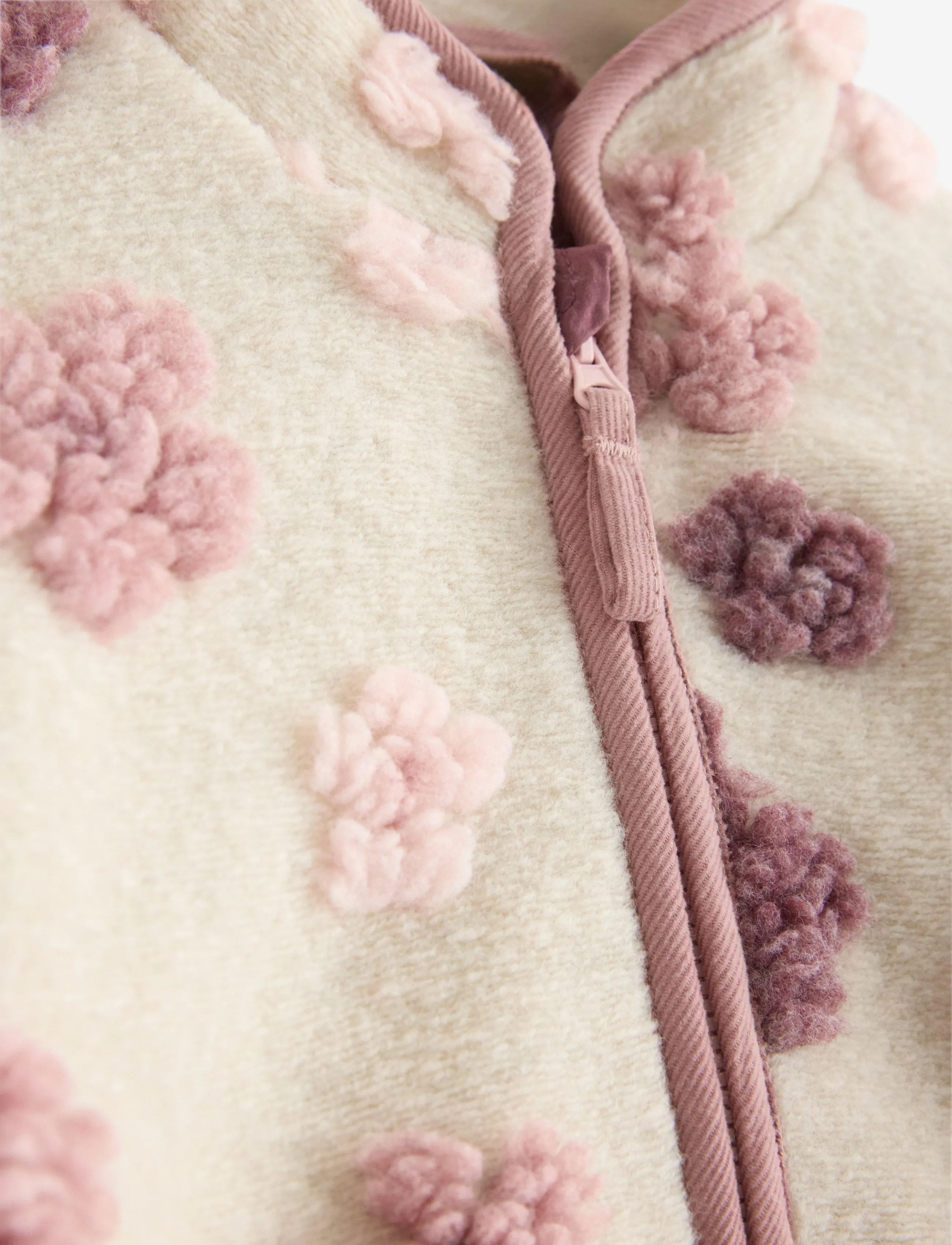 Lindex - Jacket with terry flowers - fleecejacken - light beige - 2