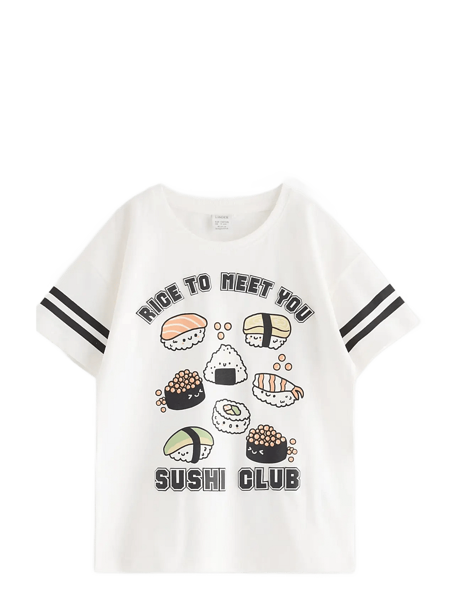 Lindex - T-shirt in cotton - kortærmede t-shirts - light dusty white - 1