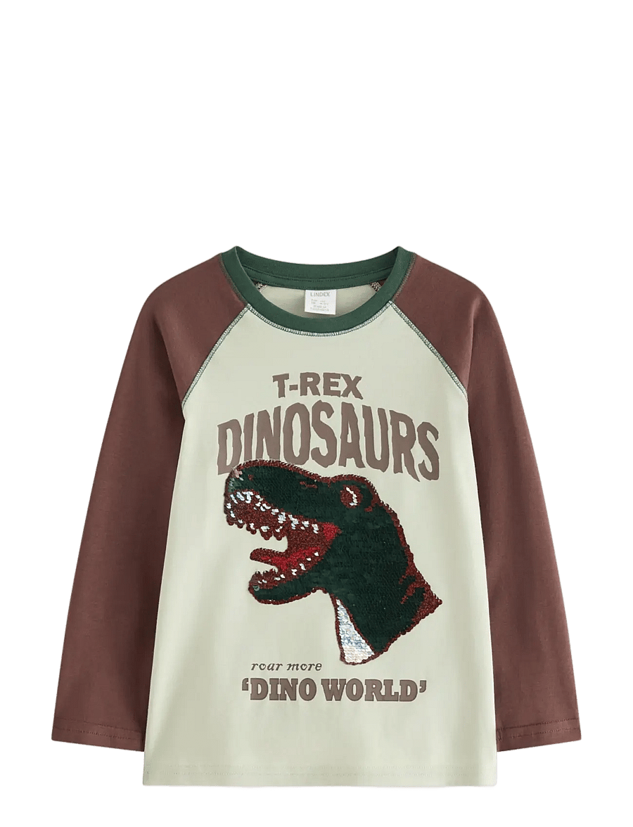 Lindex - Long-sleeved top with reversible sequins motif - langärmelig - dusty green - 1