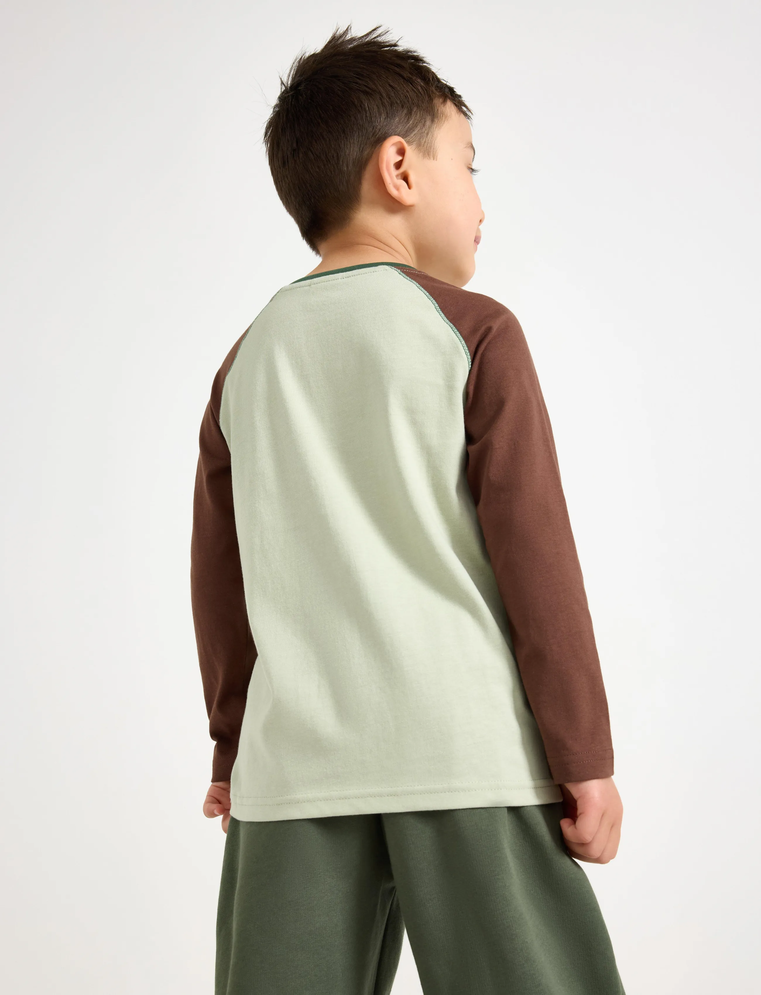 Lindex - Long-sleeved top with reversible sequins motif - dusty green - 3