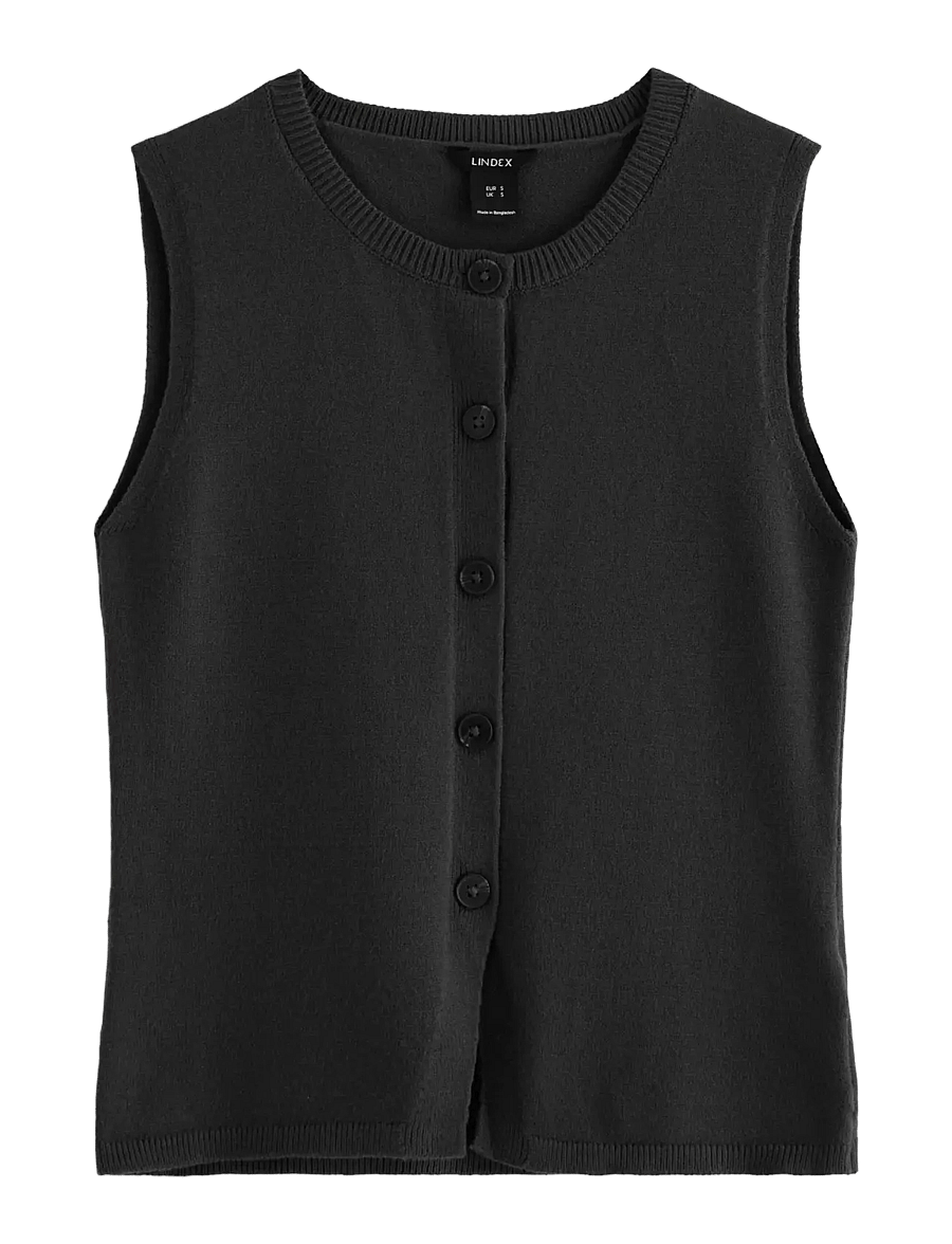 Lindex - Knitted vest - kootud vestid - black - 1
