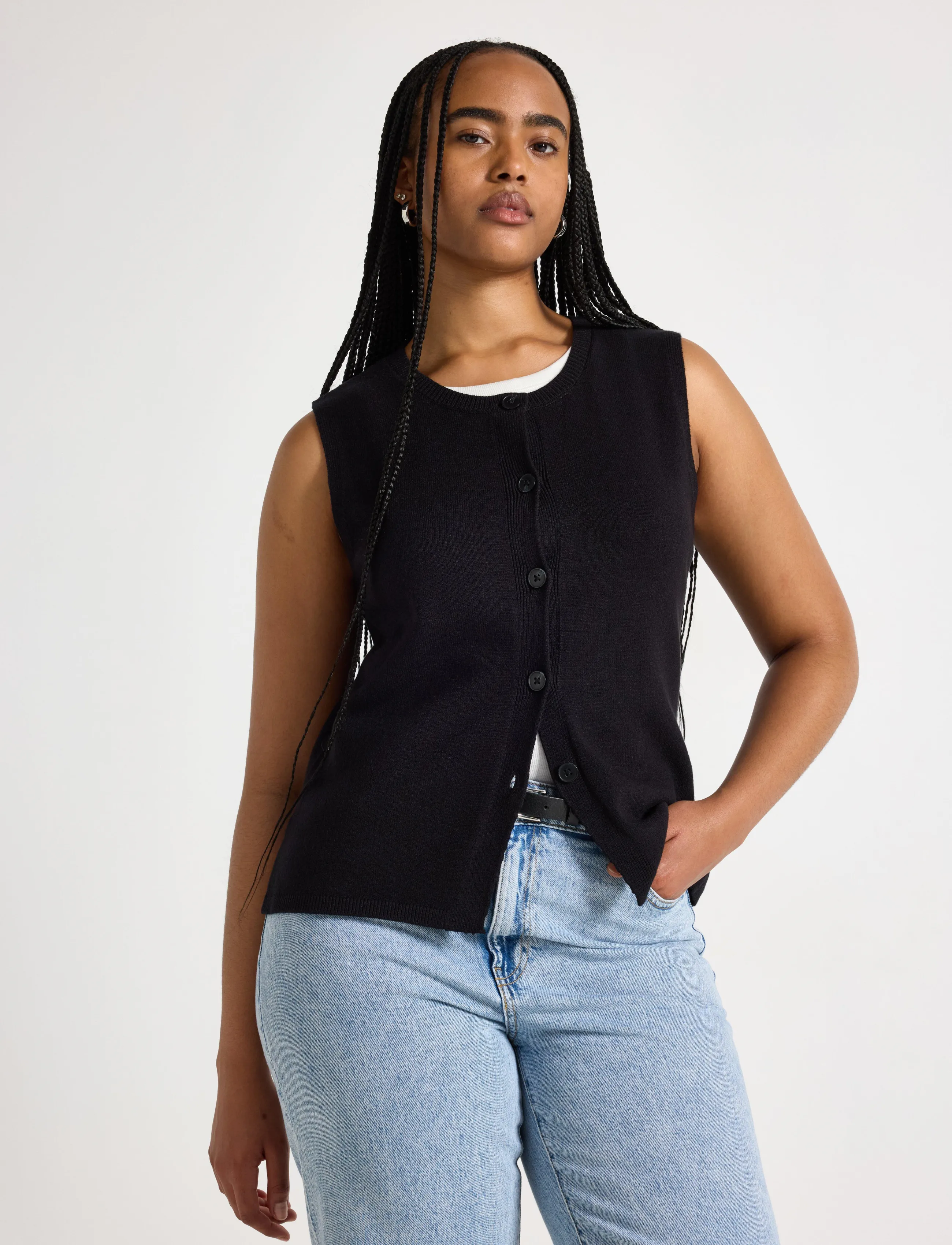 Lindex Knitted vest - Lindex - BLACK / black