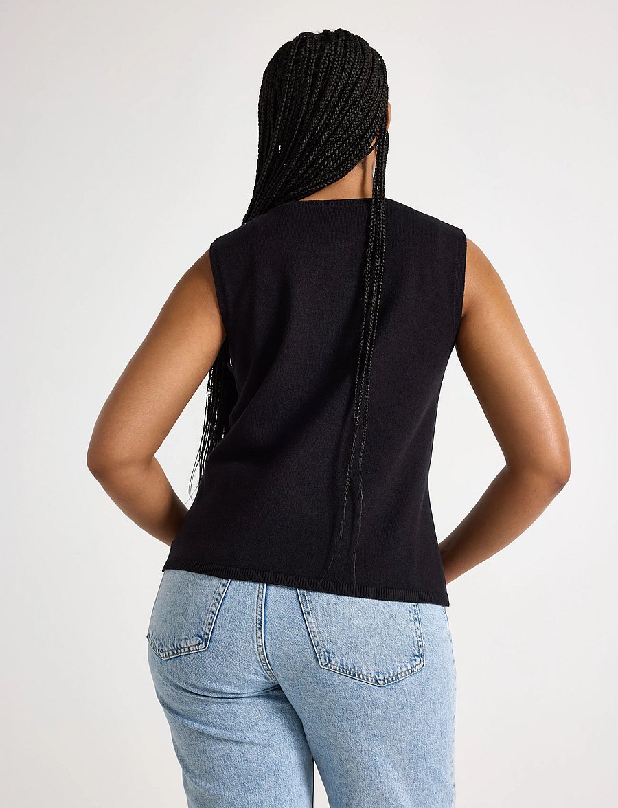 Lindex - Knitted vest - kootud vestid - black - 3
