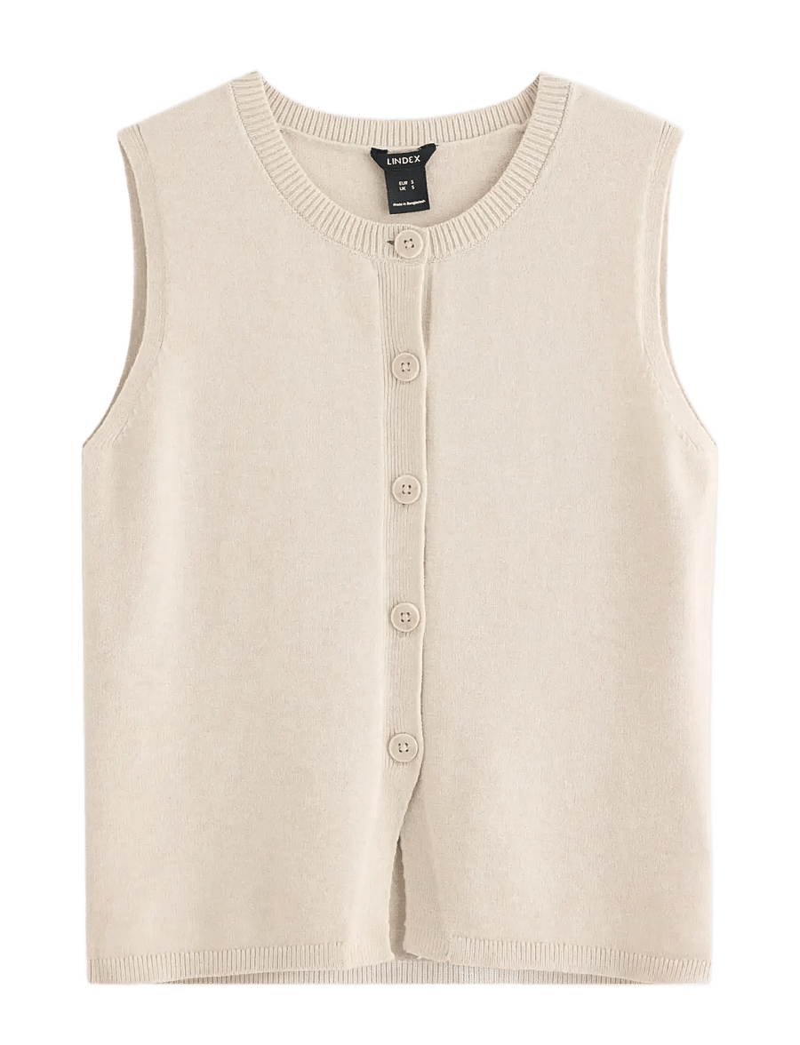 Lindex - Knitted vest - strickwesten - light beige - 1