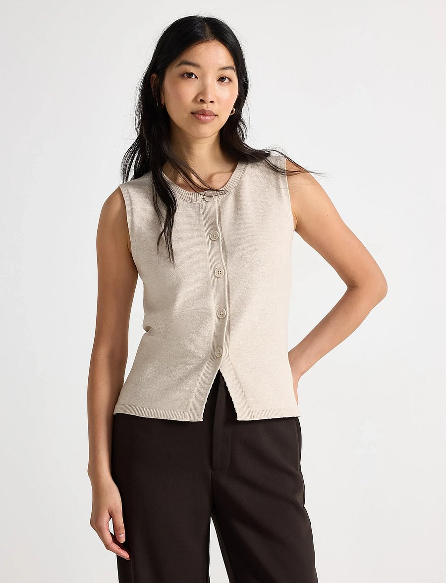 Lindex - Knitted vest - strickwesten - light beige - 0