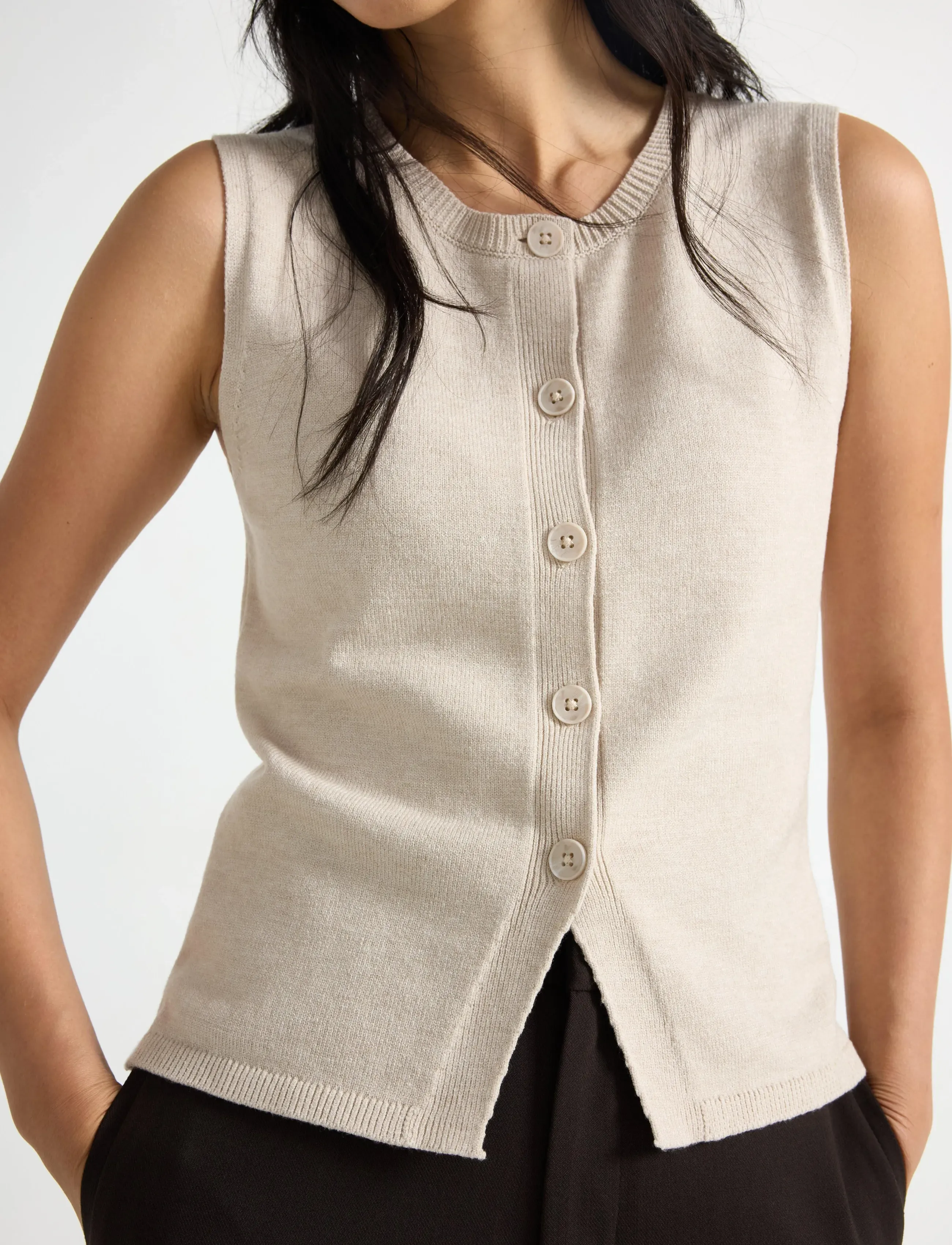 Lindex - Knitted vest - light beige - 4