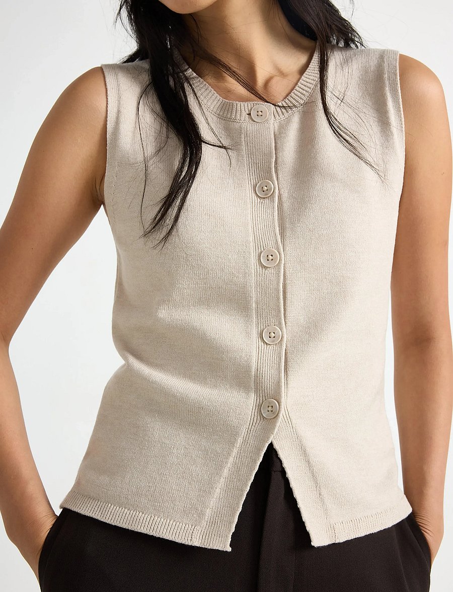 Lindex - Knitted vest - strickwesten - light beige - 4
