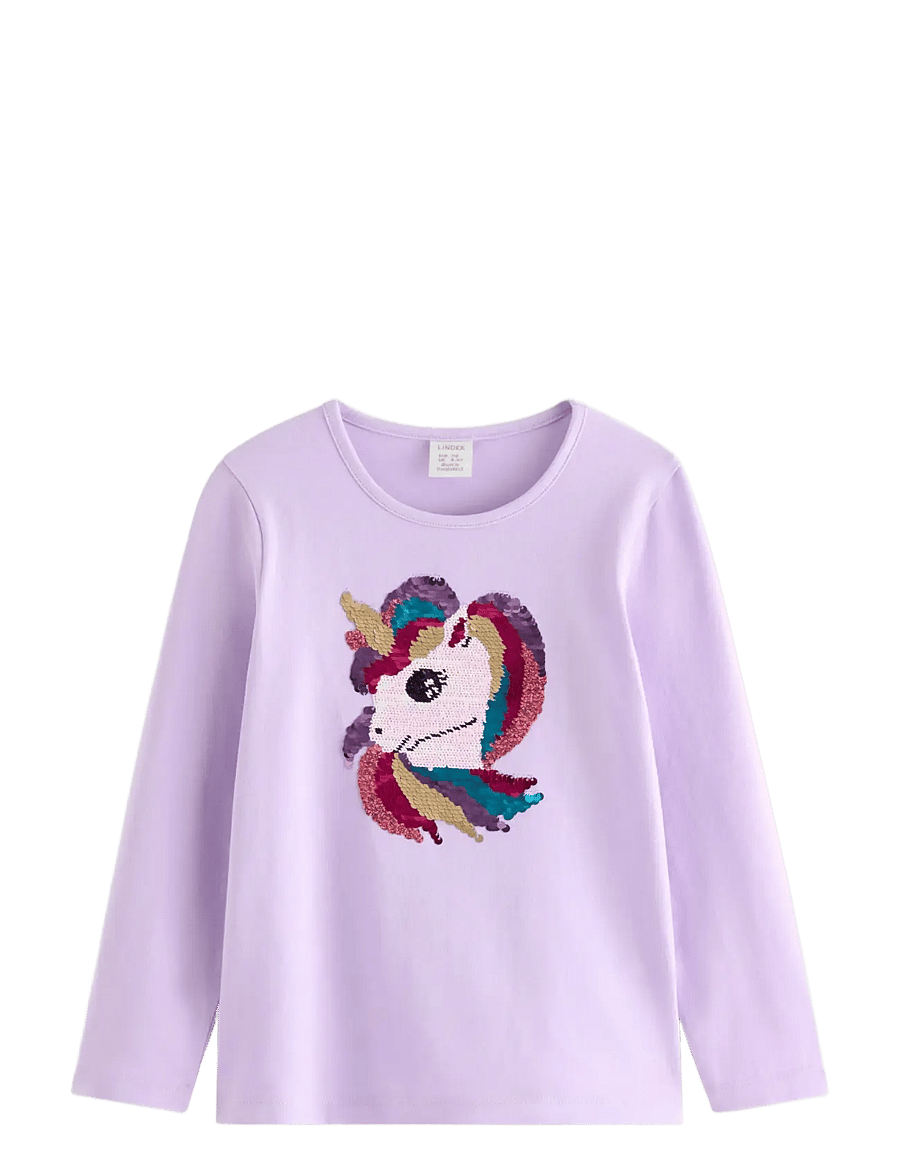 Lindex - Long-sleeved top with reversible sequins - langärmelig - light lilac - 1