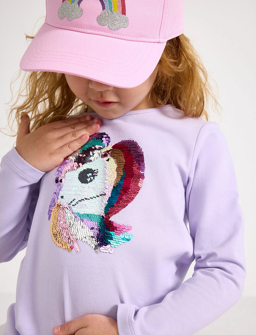 Lindex - Long-sleeved top with reversible sequins - langärmelig - light lilac - 4