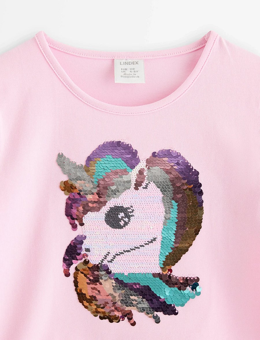 Lindex - Long-sleeved top with reversible sequins - langærmede t-shirts - light pink - 5