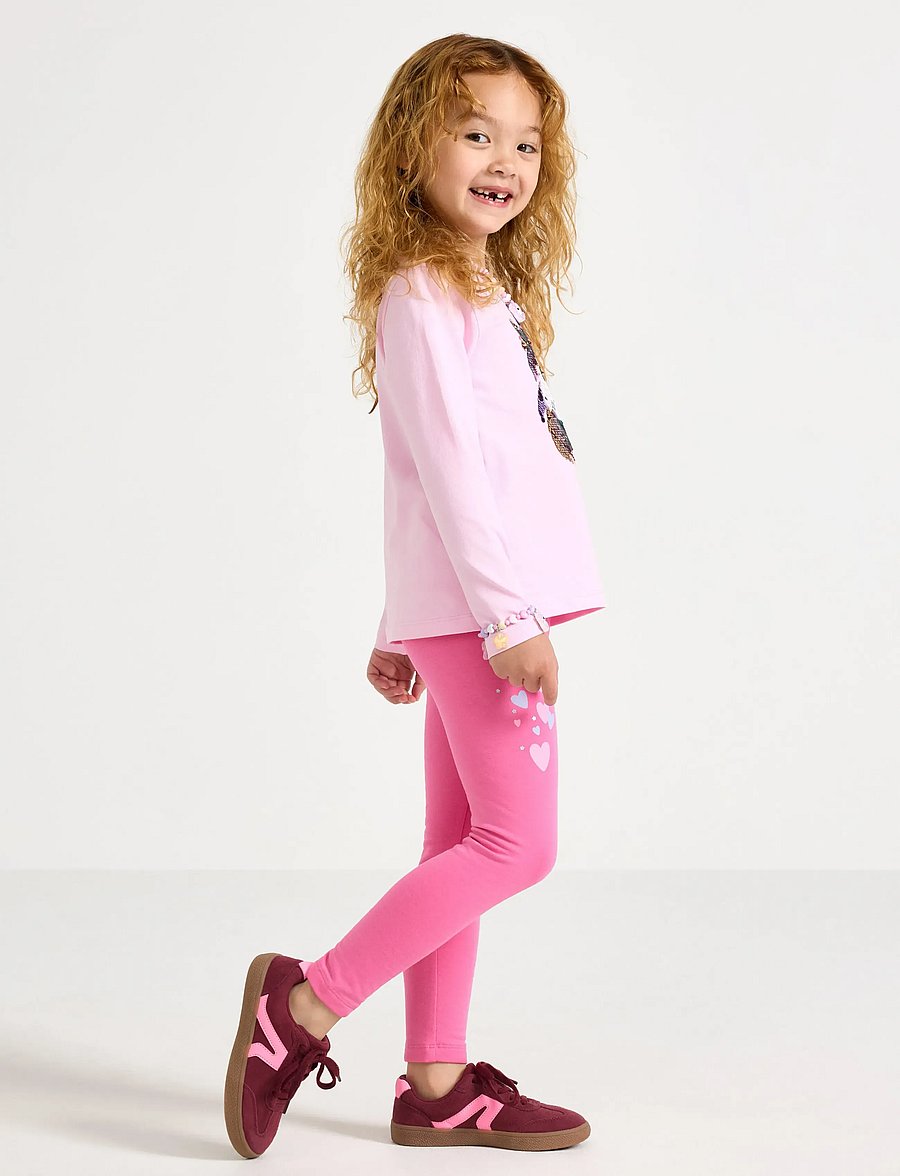 Lindex - Leggings with brushed inside - leggings - pink - 0