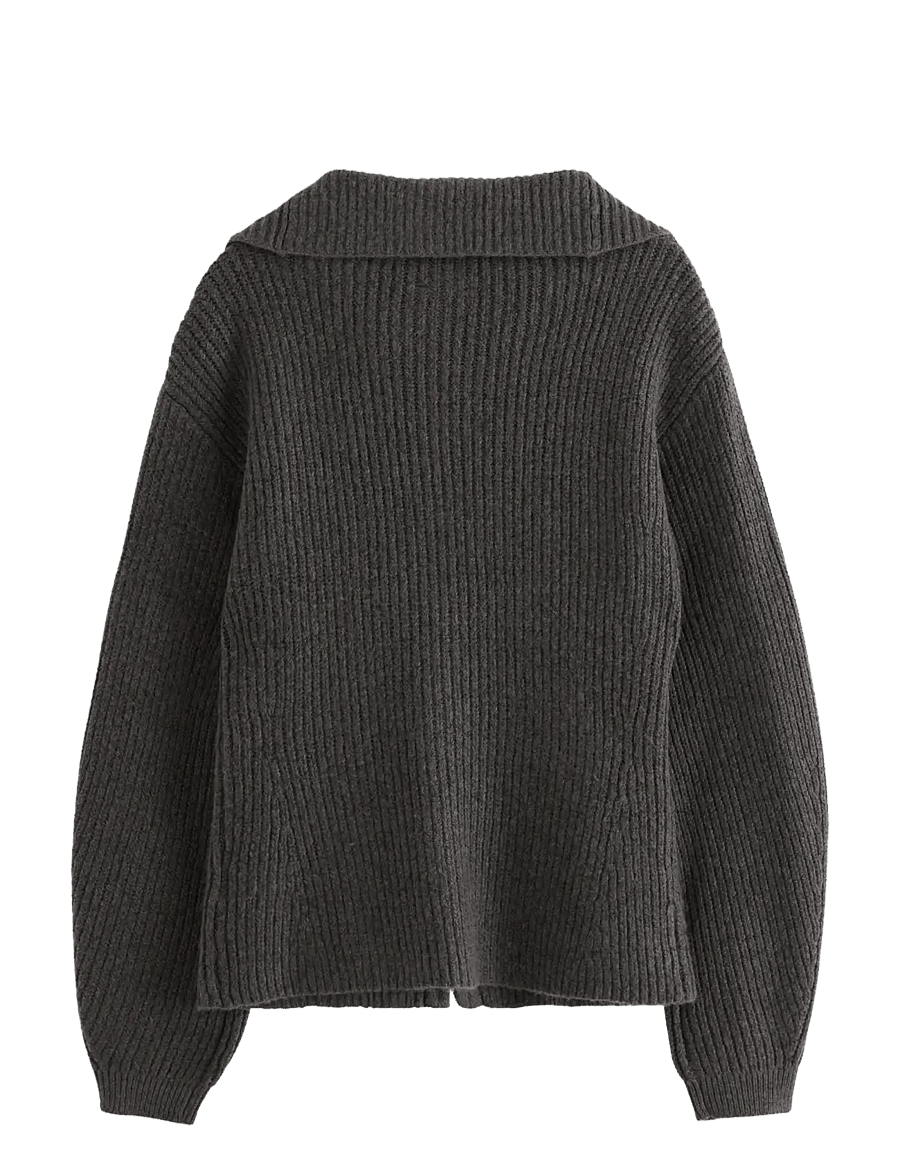 Lindex - Knitted zip cardigan - kardiganid - dark grey - 2