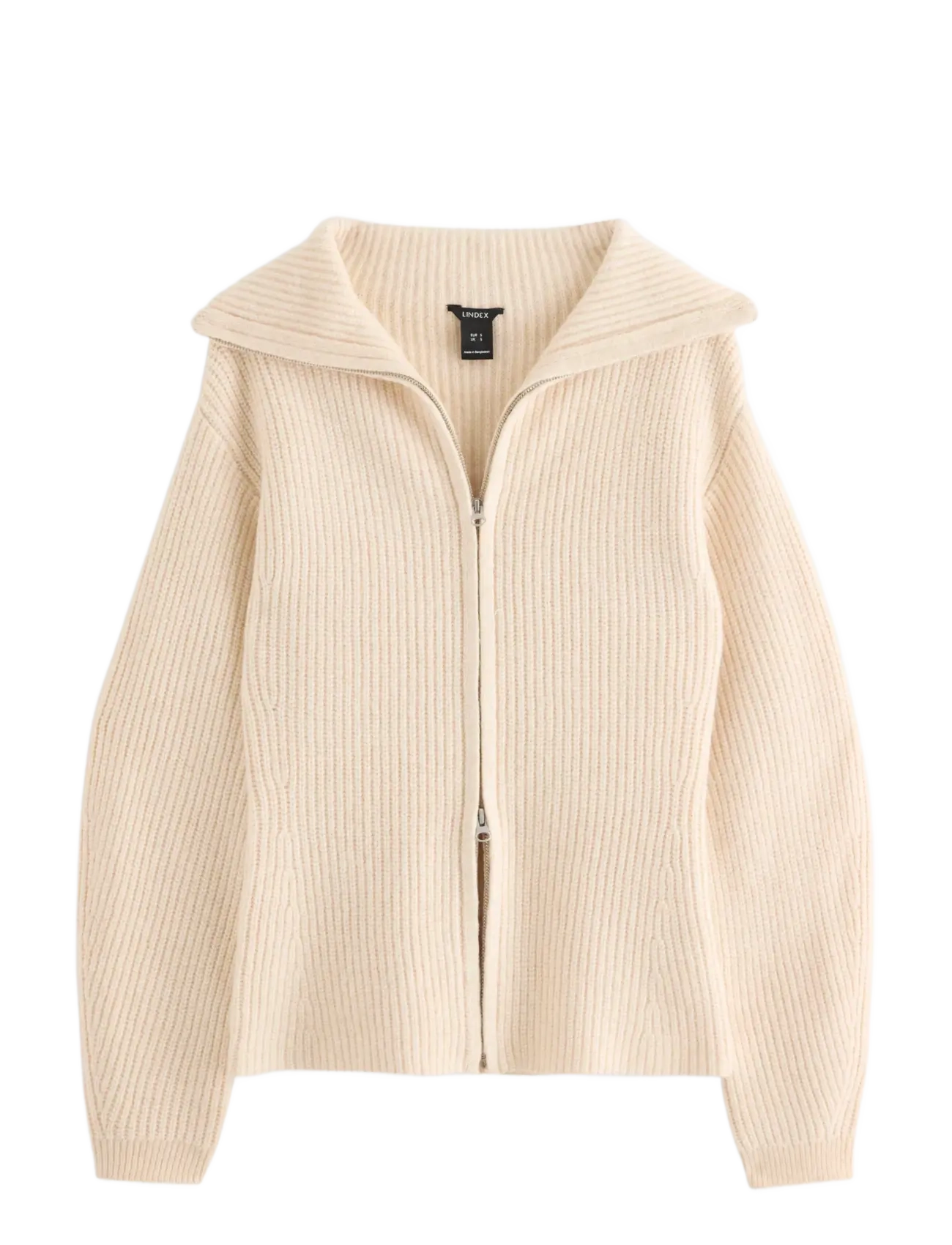 Lindex Knitted zip cardigan - Nordischer Stil - LIGHT BEIGE / beige