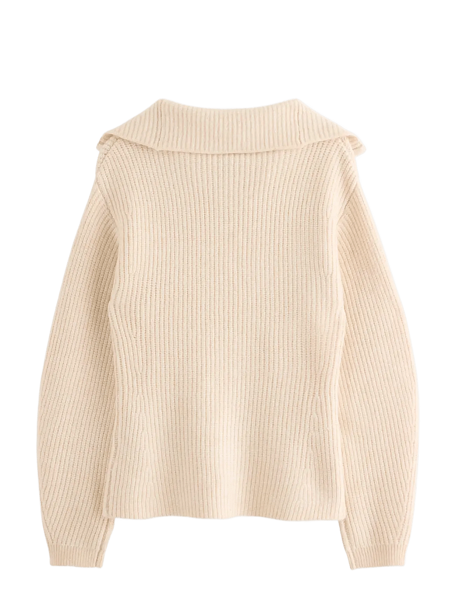 Lindex - Knitted zip cardigan - light beige - 2