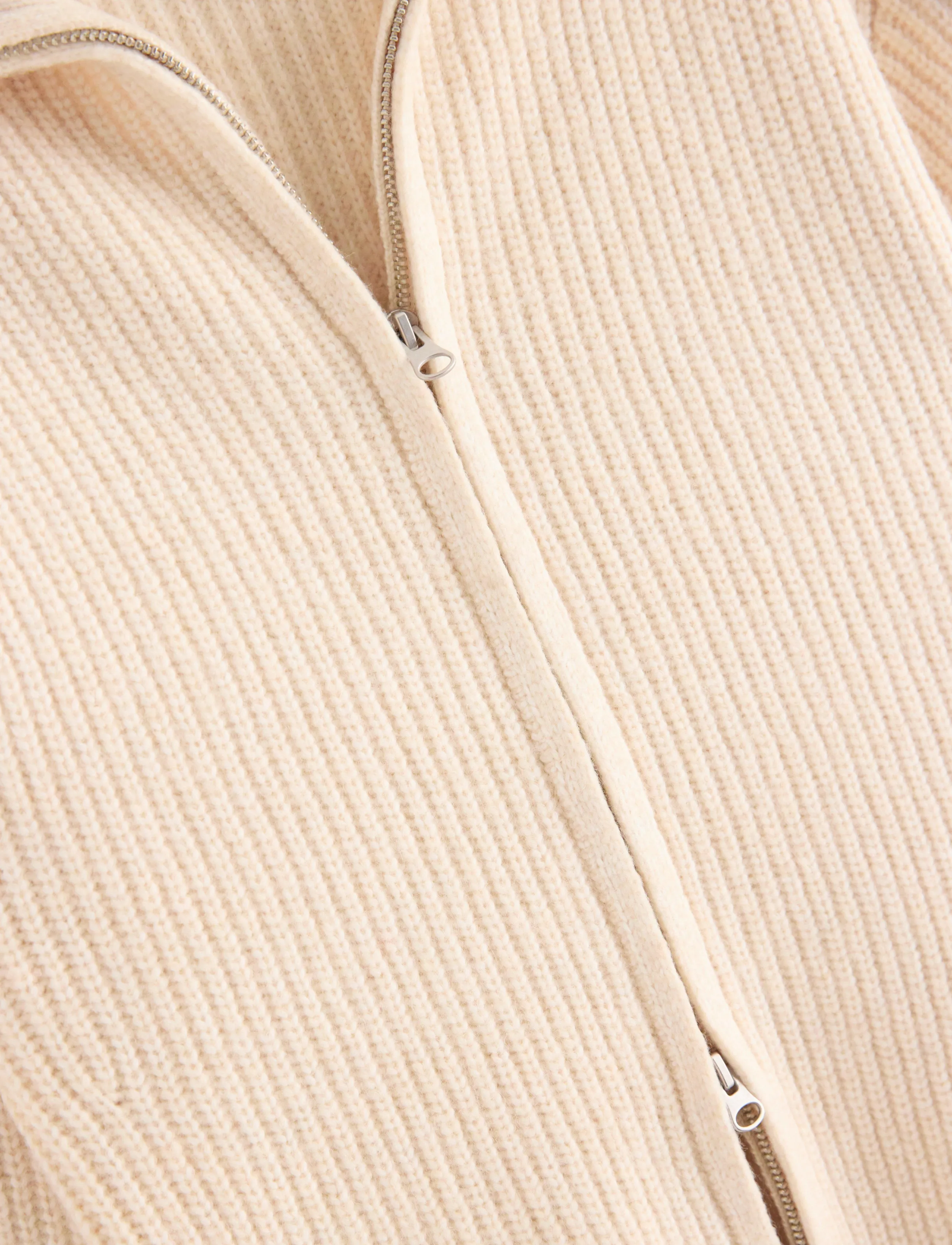 Lindex - Knitted zip cardigan - light beige - 5