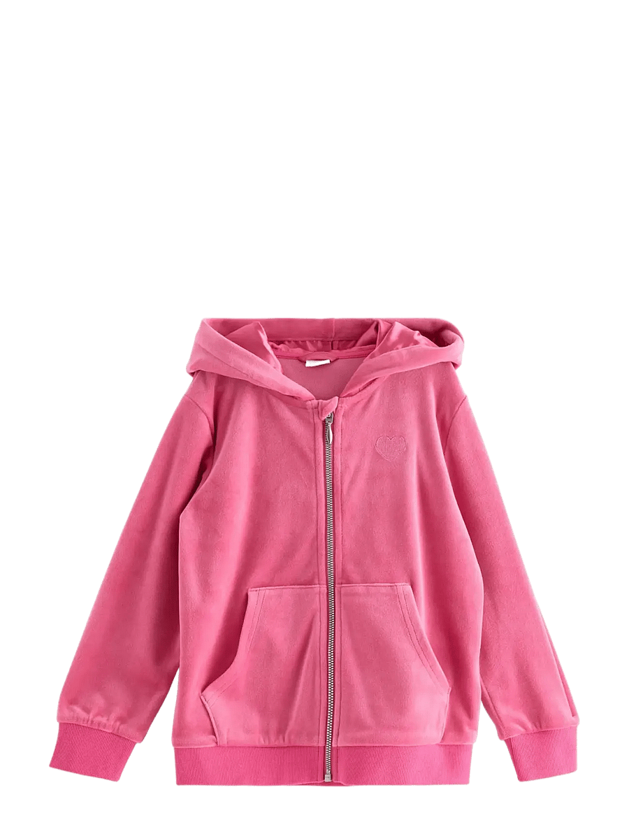 Lindex - Hoodie in velour - kapuzenpullover - pink - 0