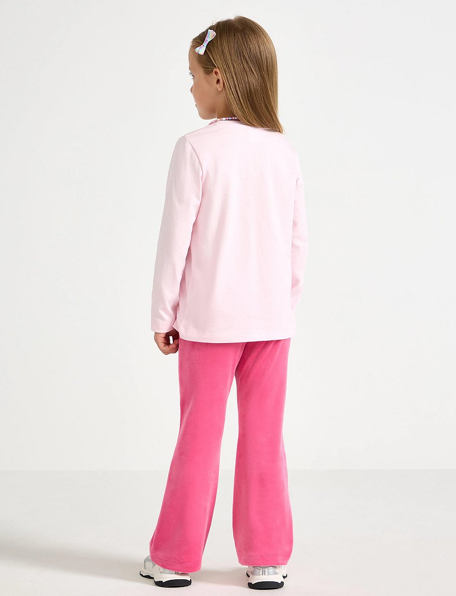 Lindex - Solid flared leggings in velour - leggings - pink - 3