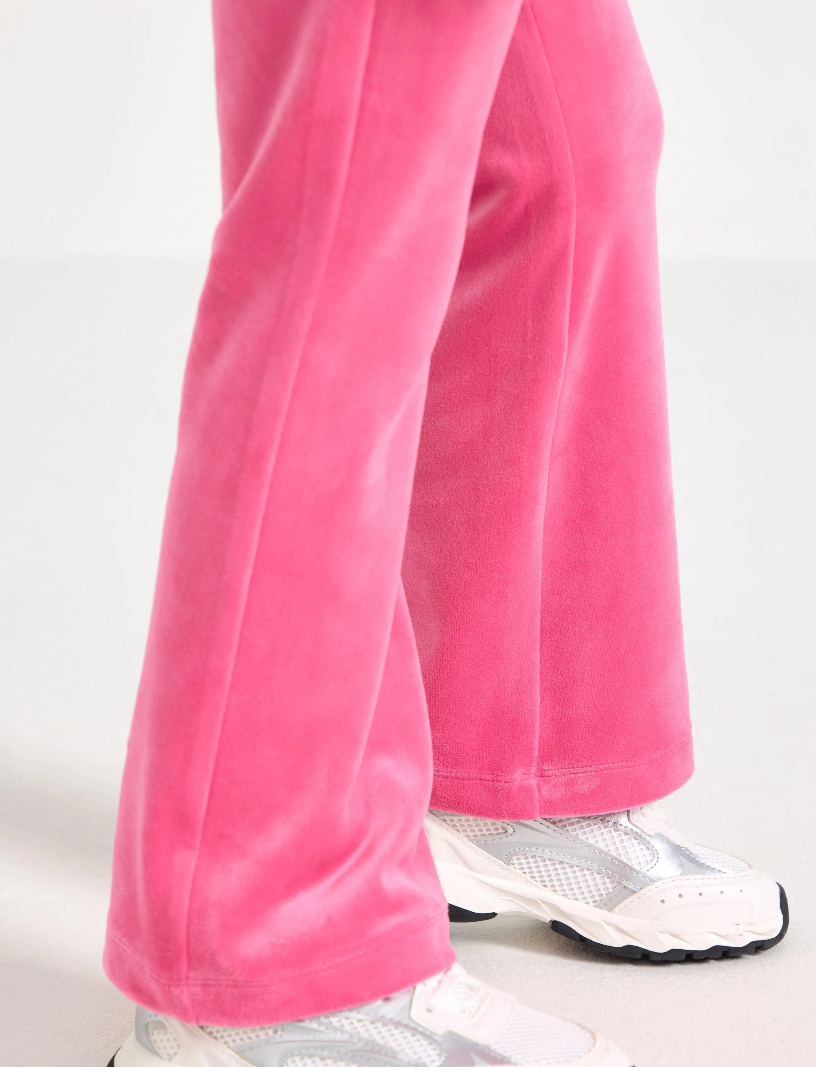 Lindex - Solid flared leggings in velour - leggings - pink - 4