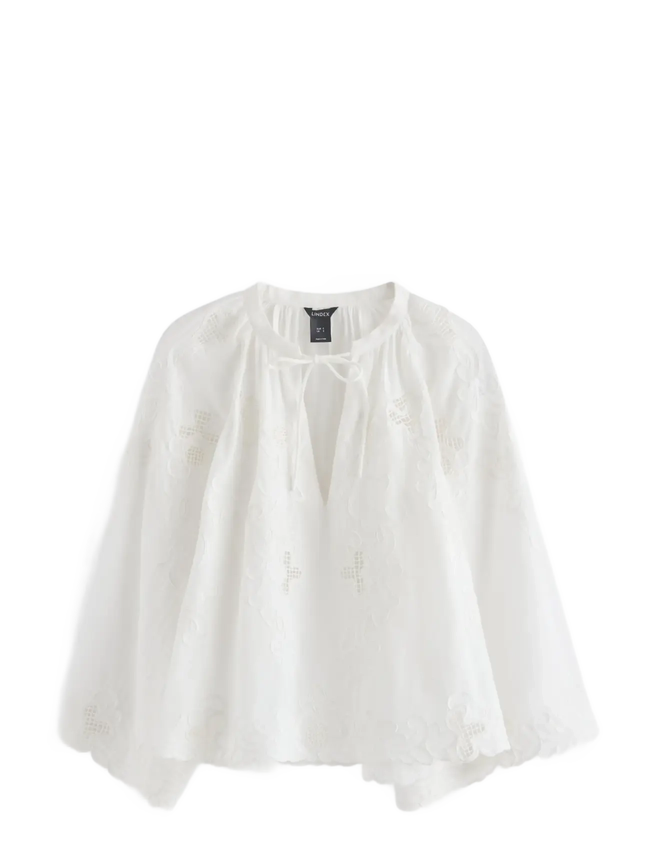 Lindex Embroidered blouse with wide sleeves - Bluser - OFF WHITE / white
