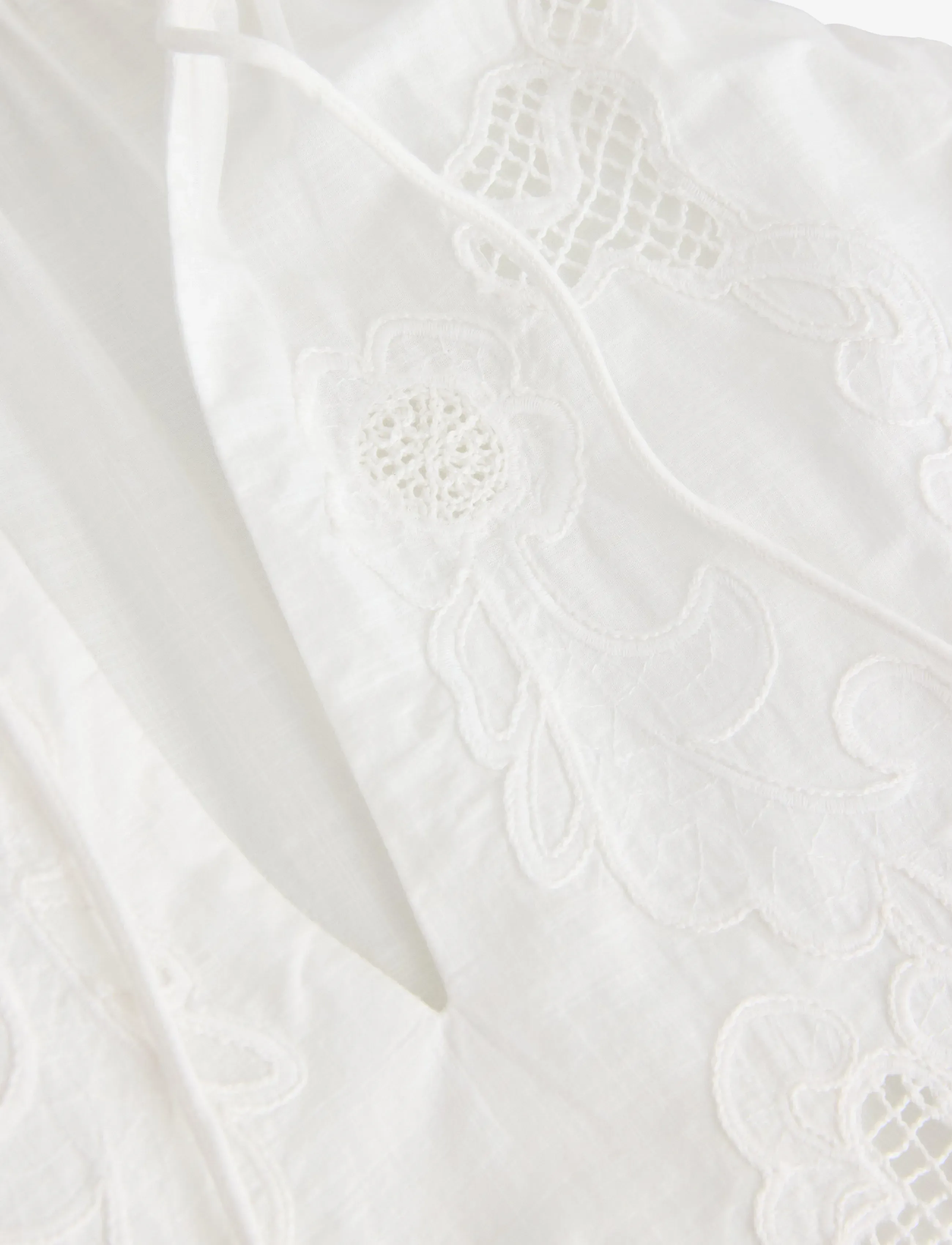 Lindex - Embroidered blouse with wide sleeves - long sleeved blouses - off white - 5