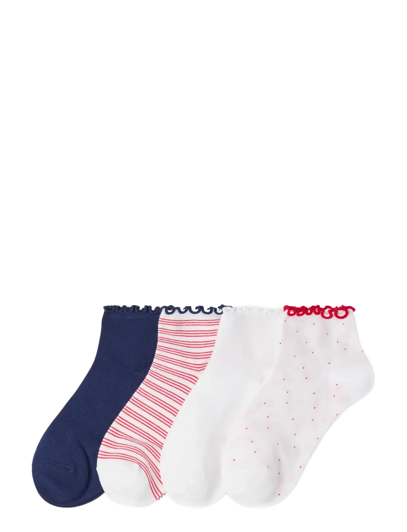Lindex 4-Pack High Ankle Socks, 39/41, Weiß - Footies-ankle Frauen