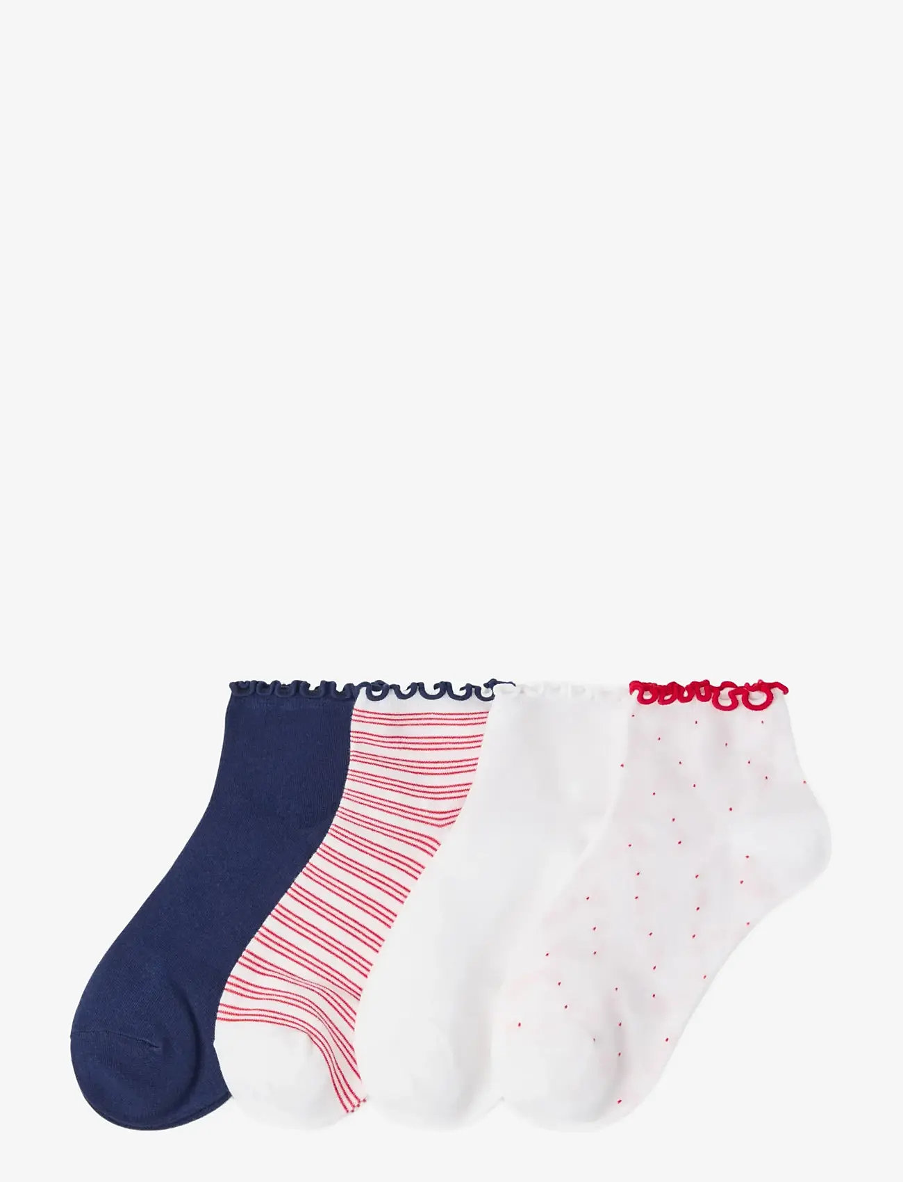 Lindex - 4-pack high ankle socks - ankle socks - white - 0