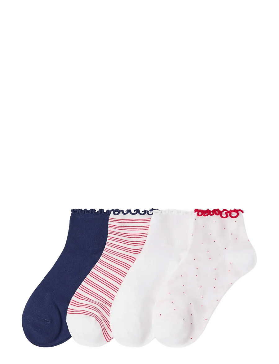 Lindex - 4-pack high ankle socks - sneackersocken - white - 0