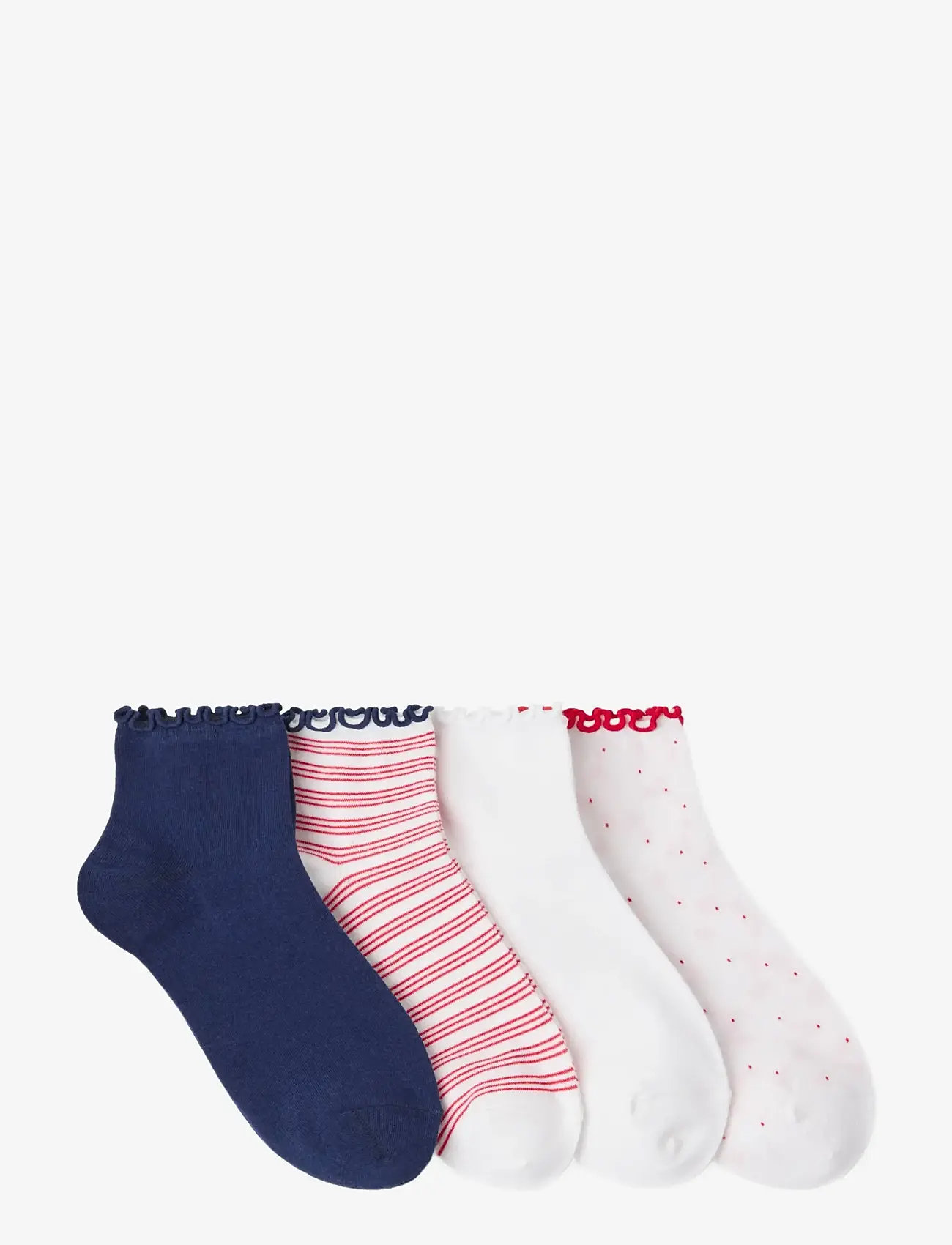 Lindex - 4-pack high ankle socks - ankle socks - white - 1