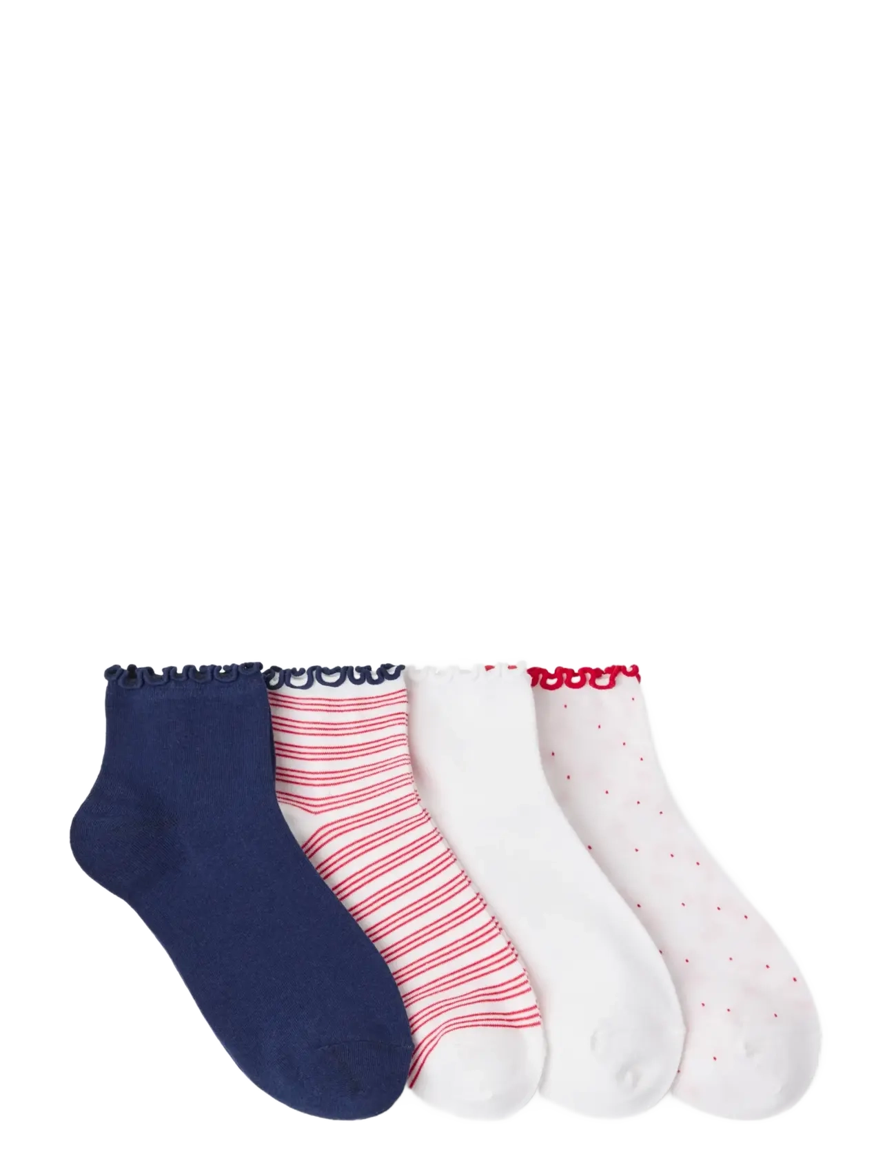 Lindex - 4-pack high ankle socks - ankelstrumpor - white - 1