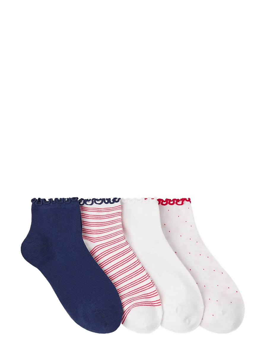 Lindex - 4-pack high ankle socks - sneackersocken - white - 1
