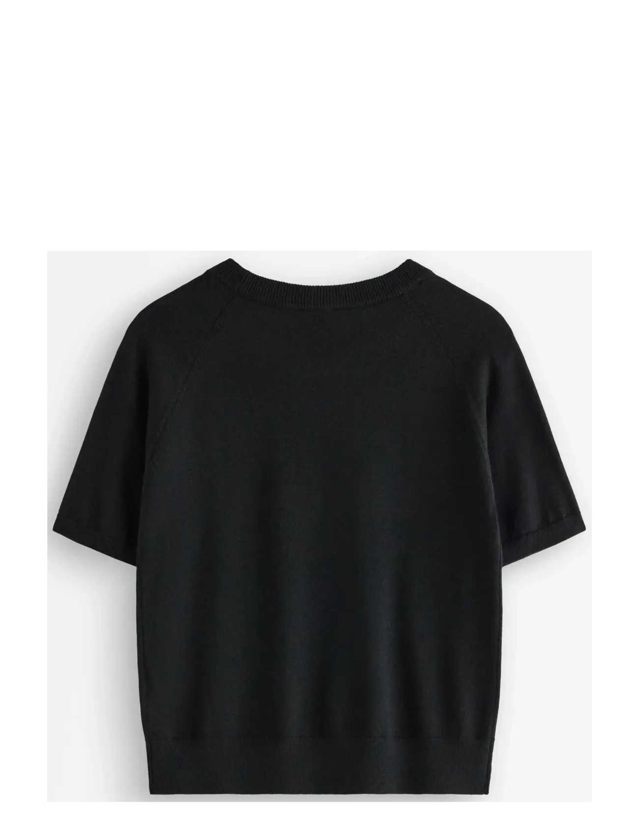 Lindex - Fine-knit top in merino wool - black - 2