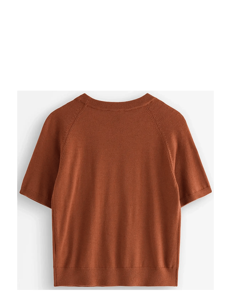 Lindex - Fine-knit top in merino wool - striktrøjer - dusty orange - 2