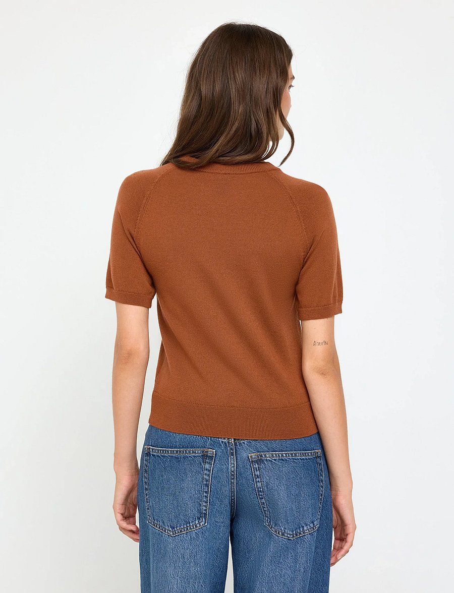 Lindex - Fine-knit top in merino wool - striktrøjer - dusty orange - 3