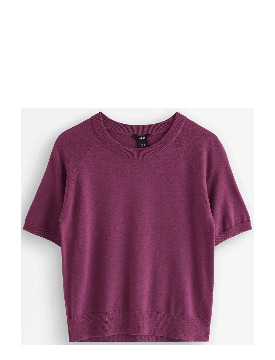 Lindex - Fine-knit top in merino wool - lilac - 1