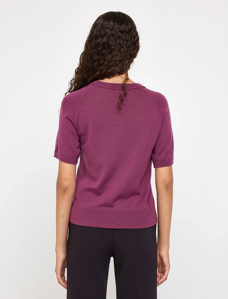 Lindex - Fine-knit top in merino wool - lilac - 3