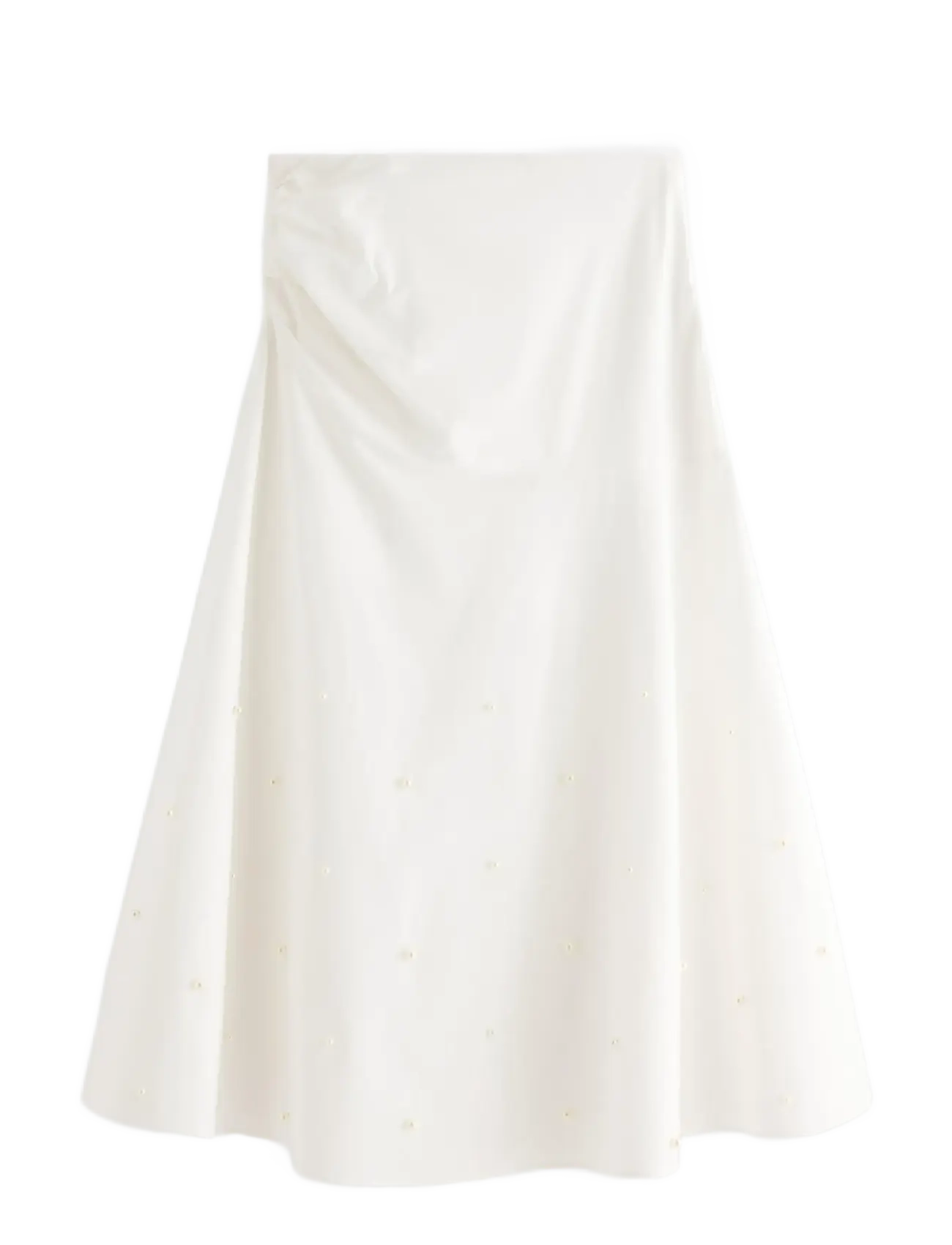 LINDEX Midi Rock With Pearls Weiß - L - Damen