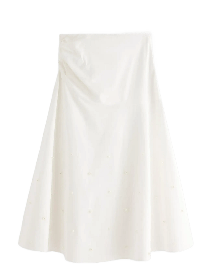 Lindex - Midi skirt with pearls - midi nederdele - white - 1