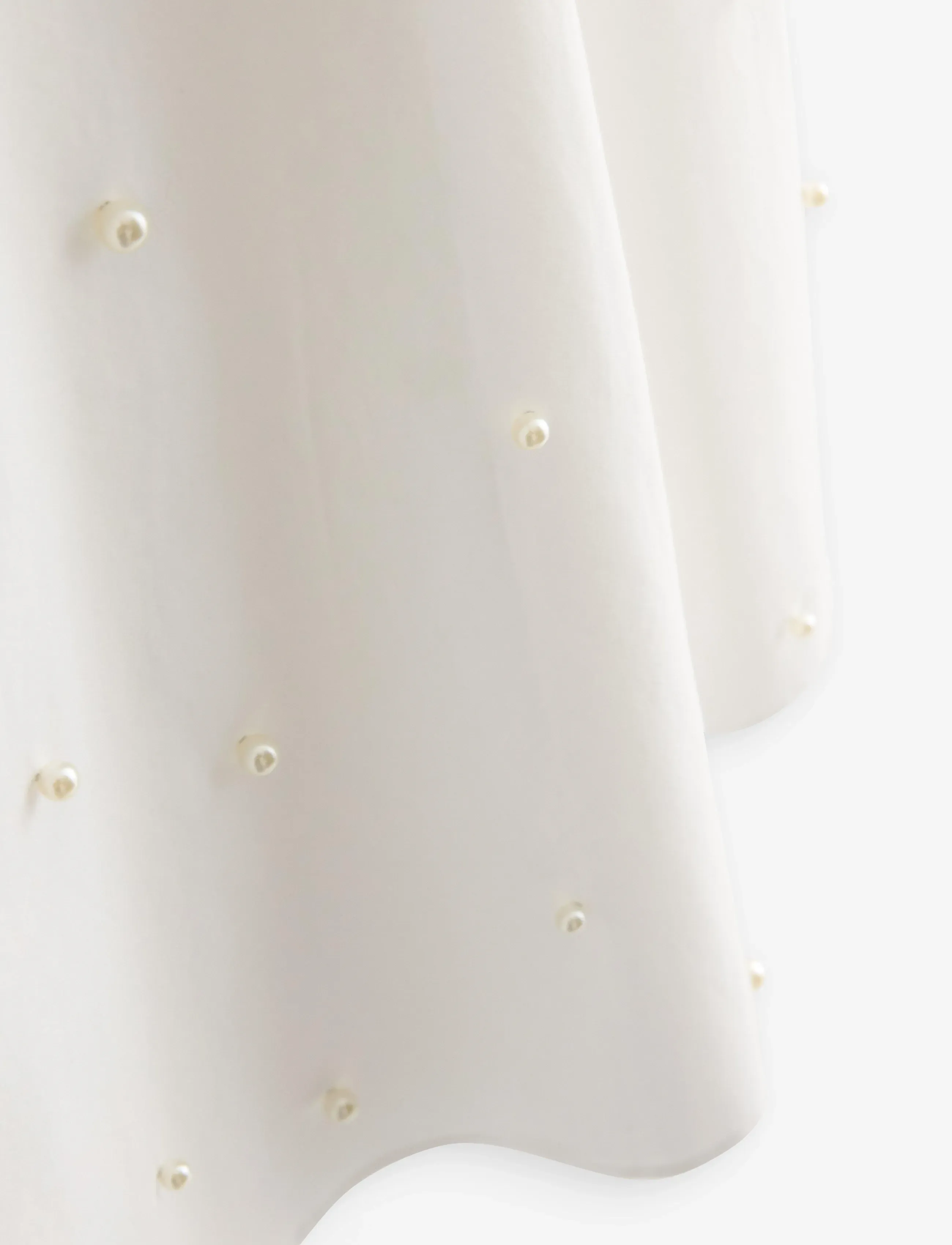 Lindex - Midi skirt with pearls - midi nederdele - white - 5