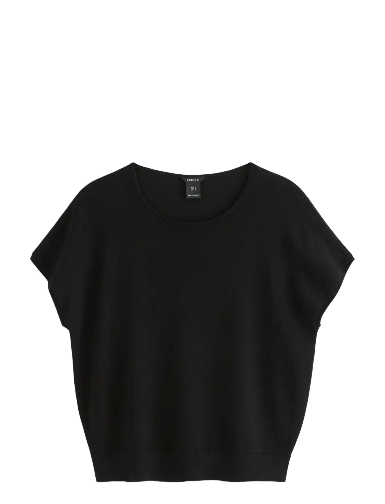Lindex - Fine-knit short-sleeved top - black - 1