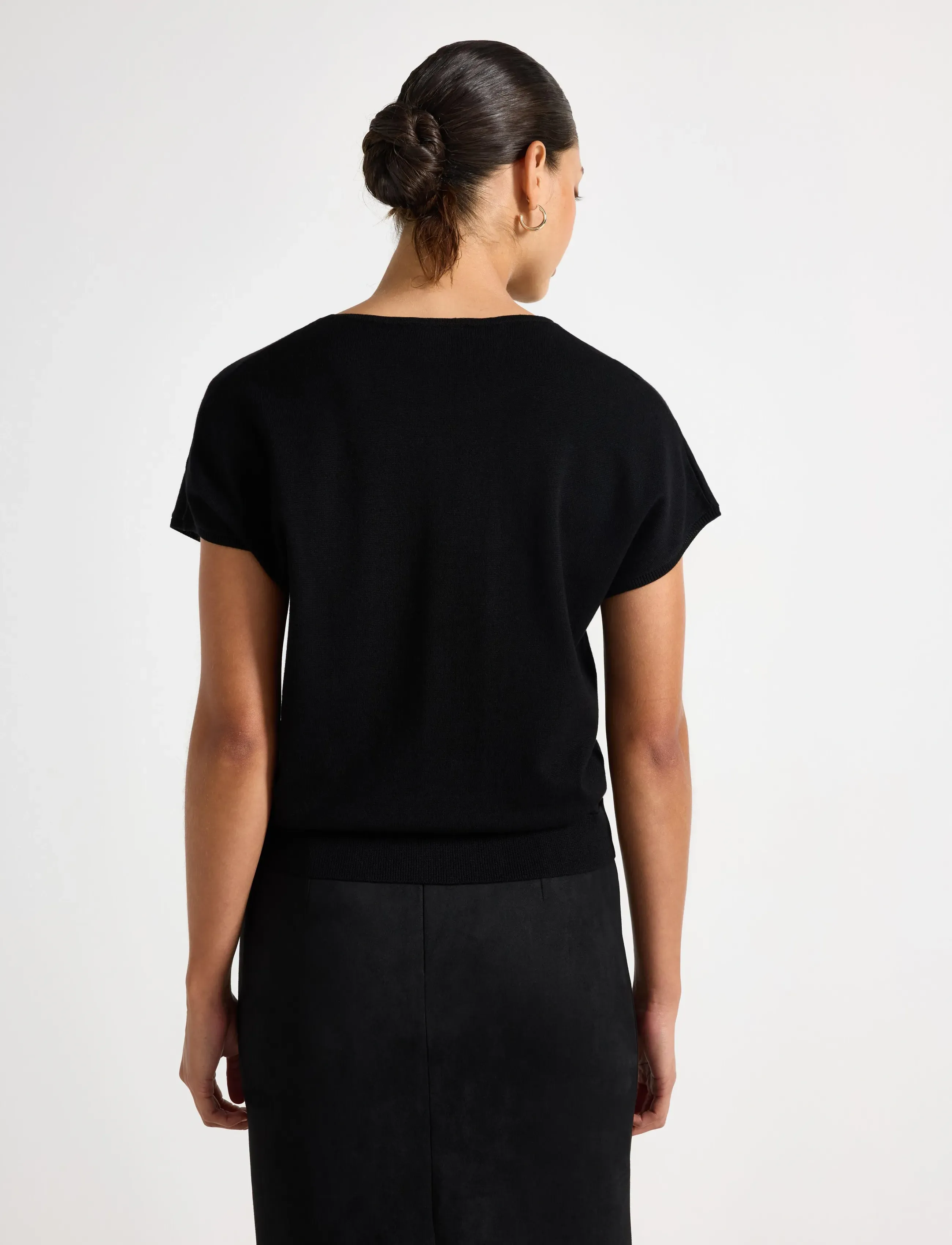 Lindex - Fine-knit short-sleeved top - black - 3