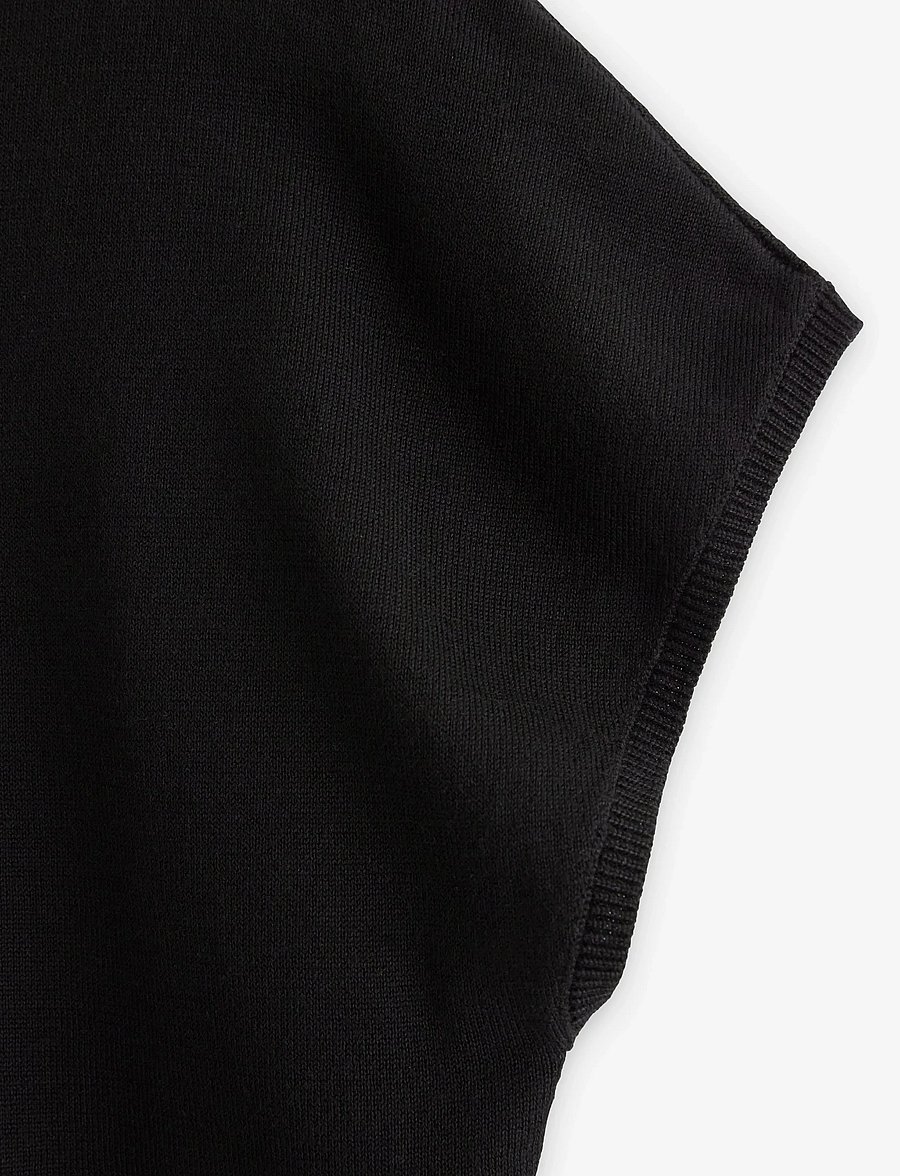 Lindex - Fine-knit short-sleeved top - black - 5